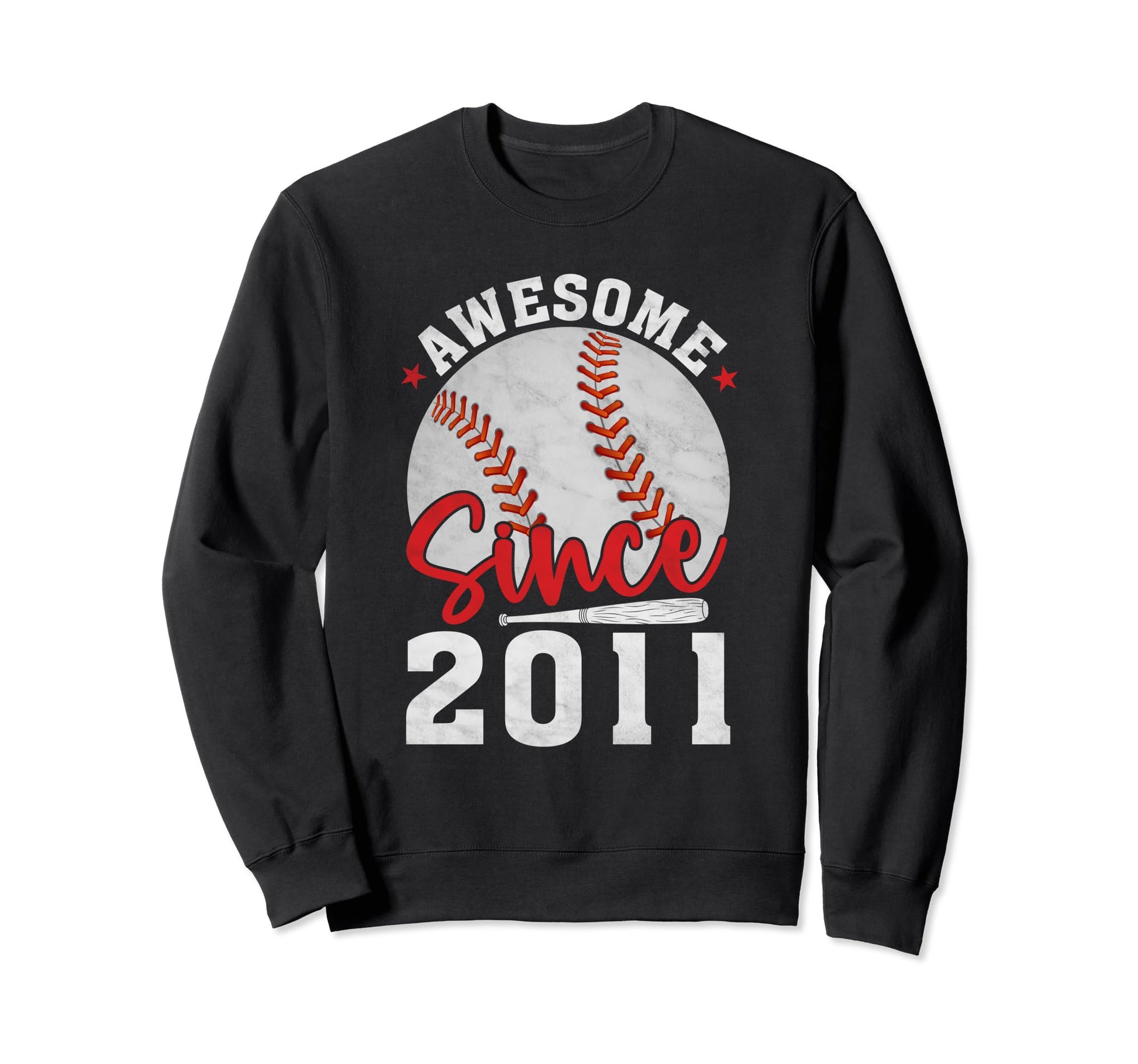 Awesome Since 2011 Funny Baseball Sweatshirt - Trendy Graphic Men Women - T-Shirt, Sweatshirt, Hoodie
