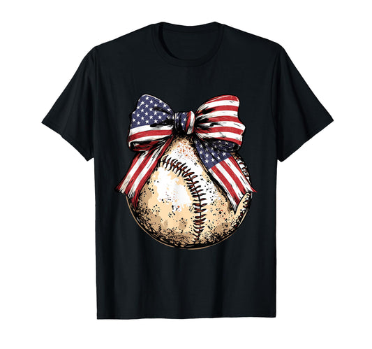 American Baseball Coquette Bow T-Shirt - Aesthetic Graphic Unisex - T-Shirt, Sweatshirt, Hoodie