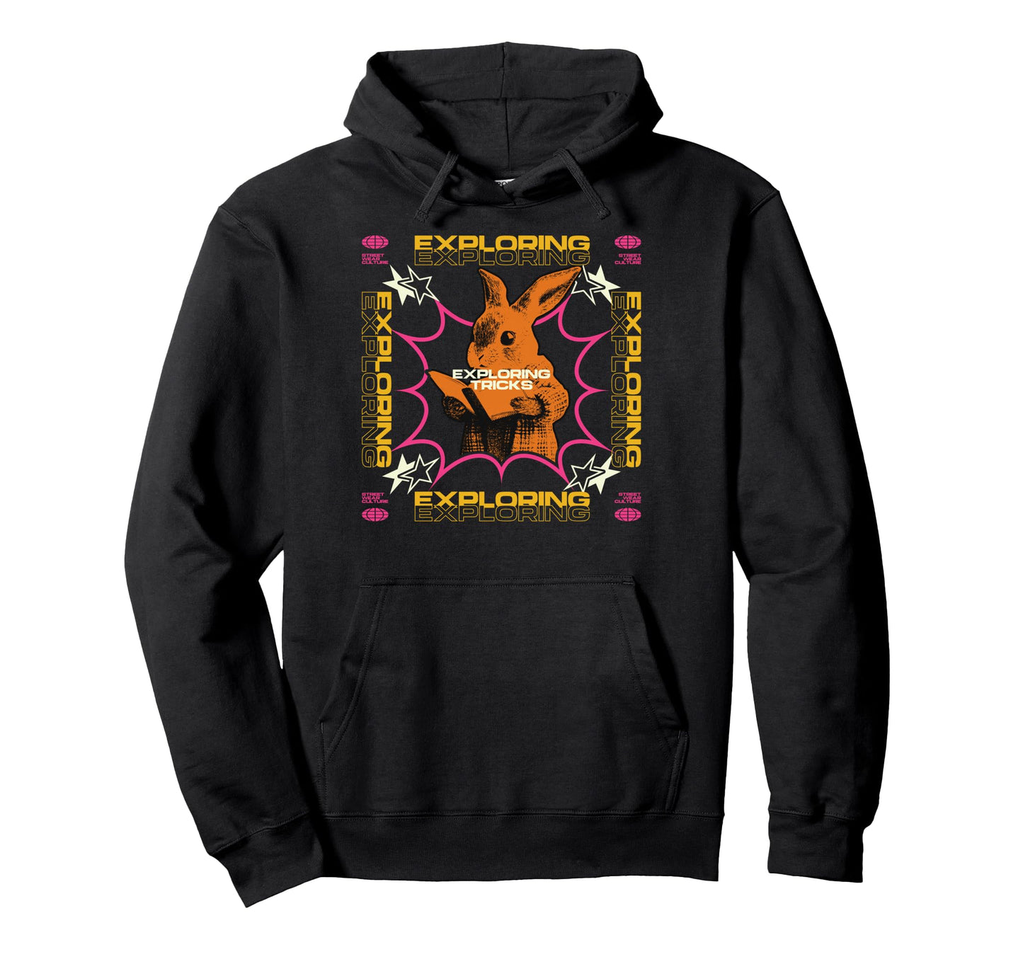 Y2K Rabbit Bold Urban Graffiti Hoodie - Minimalist Print Men Women - T-Shirt, Sweatshirt, Hoodie