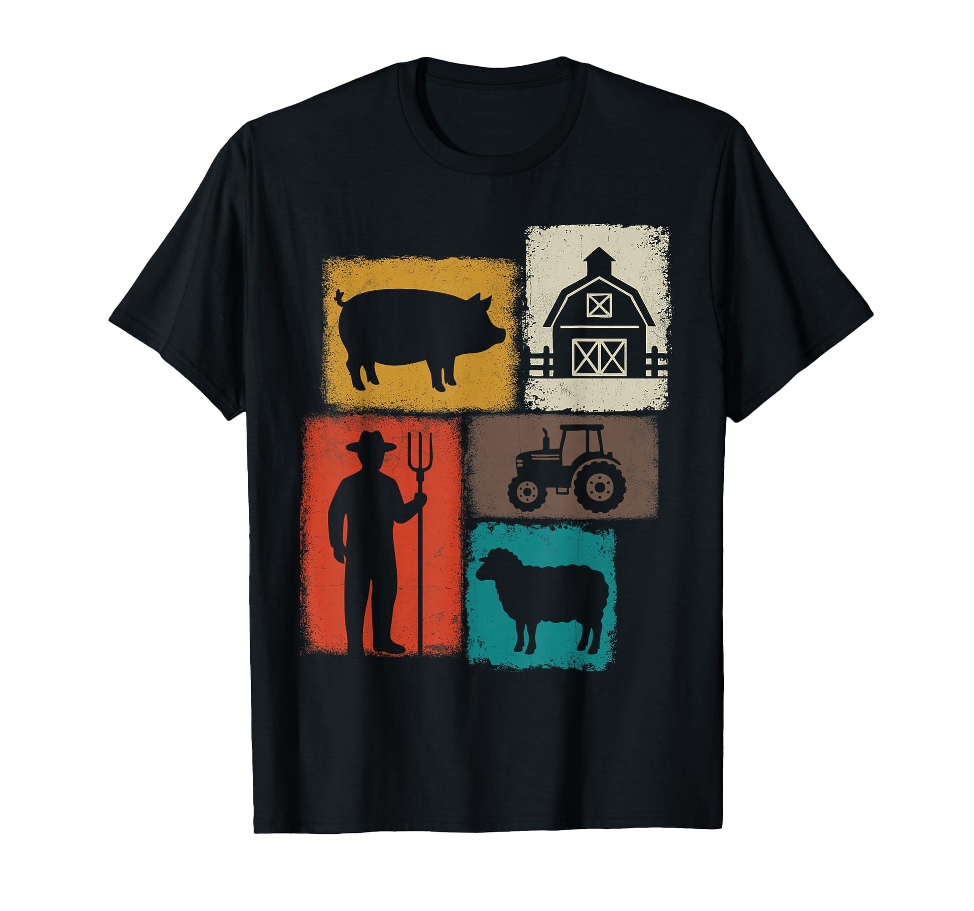 Farmer Collage Farming Rancher Cowboy T-Shirt - Trendy Graphic for Adults - T-Shirt, Sweatshirt, Hoodie