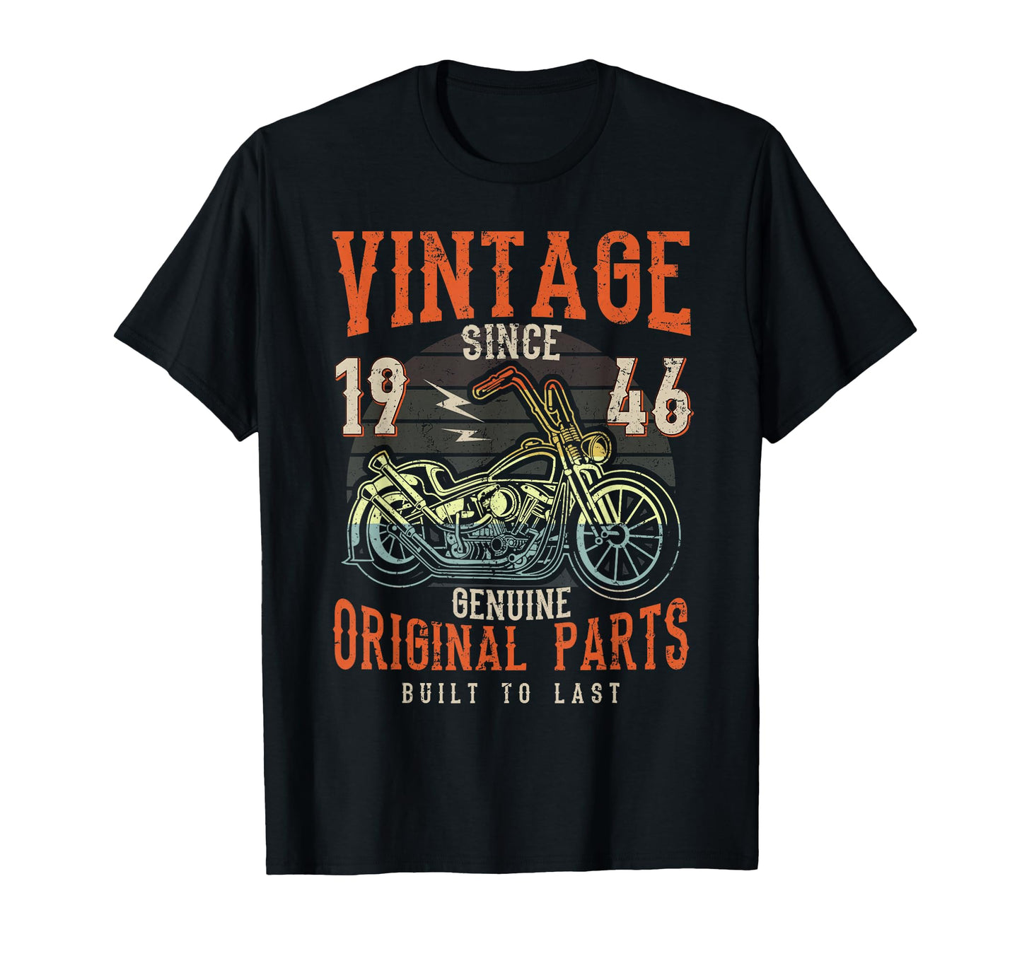 80Th Birthday 1946 Motorcycle Chopper T-Shirt - Unique Graphic for Adults - T-Shirt, Sweatshirt, Hoodie