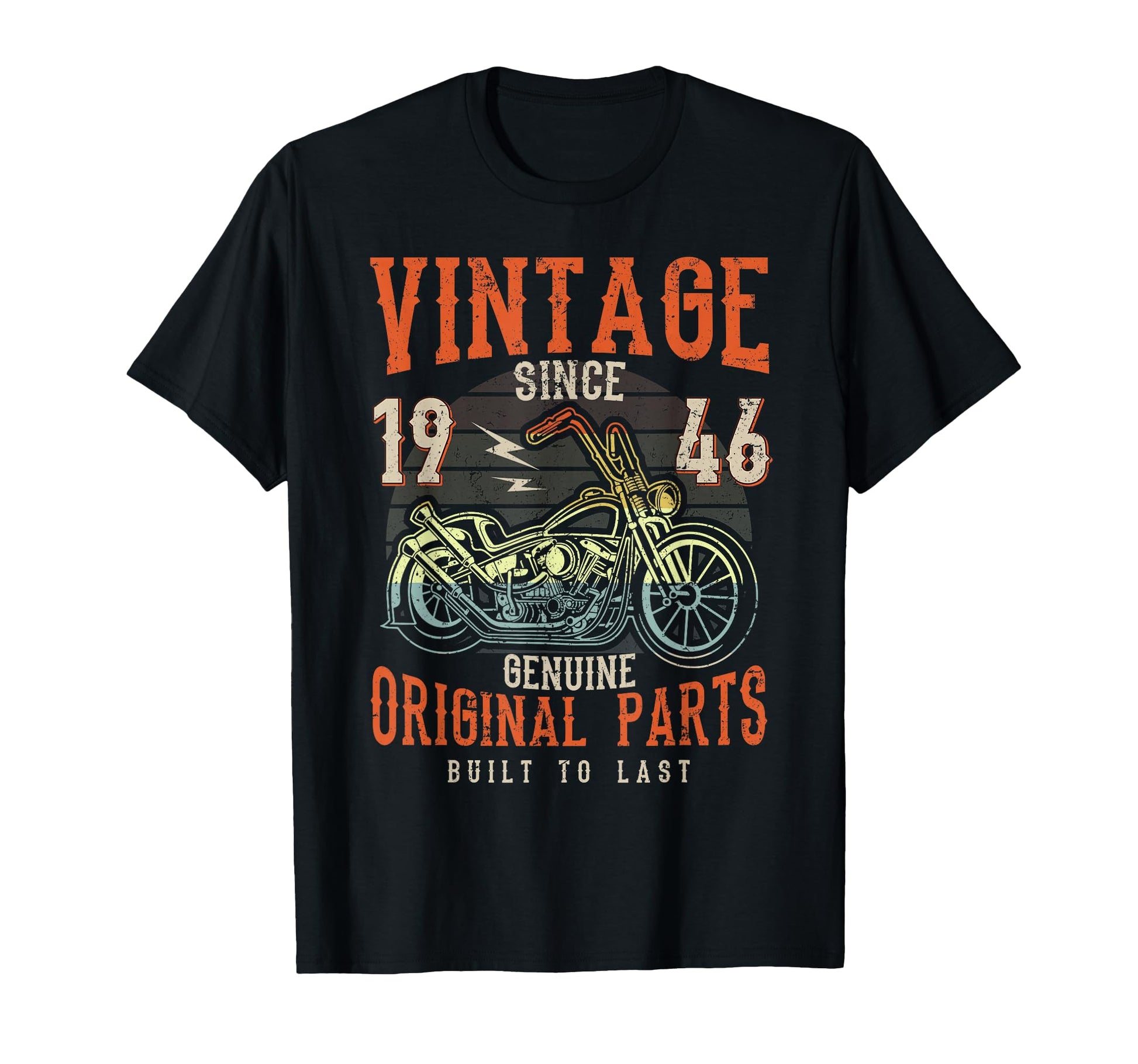80Th Birthday 1946 Motorcycle Chopper T-Shirt - Unique Graphic for Adults - T-Shirt, Sweatshirt, Hoodie