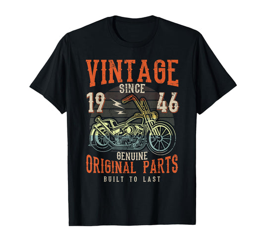80Th Birthday 1946 Motorcycle Chopper T-Shirt - Unique Graphic for Adults - T-Shirt, Sweatshirt, Hoodie