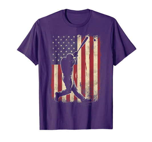 American Flag Baseball Player Gifts T-Shirt - Minimalist Print Unisex - T-Shirt, Sweatshirt, Hoodie