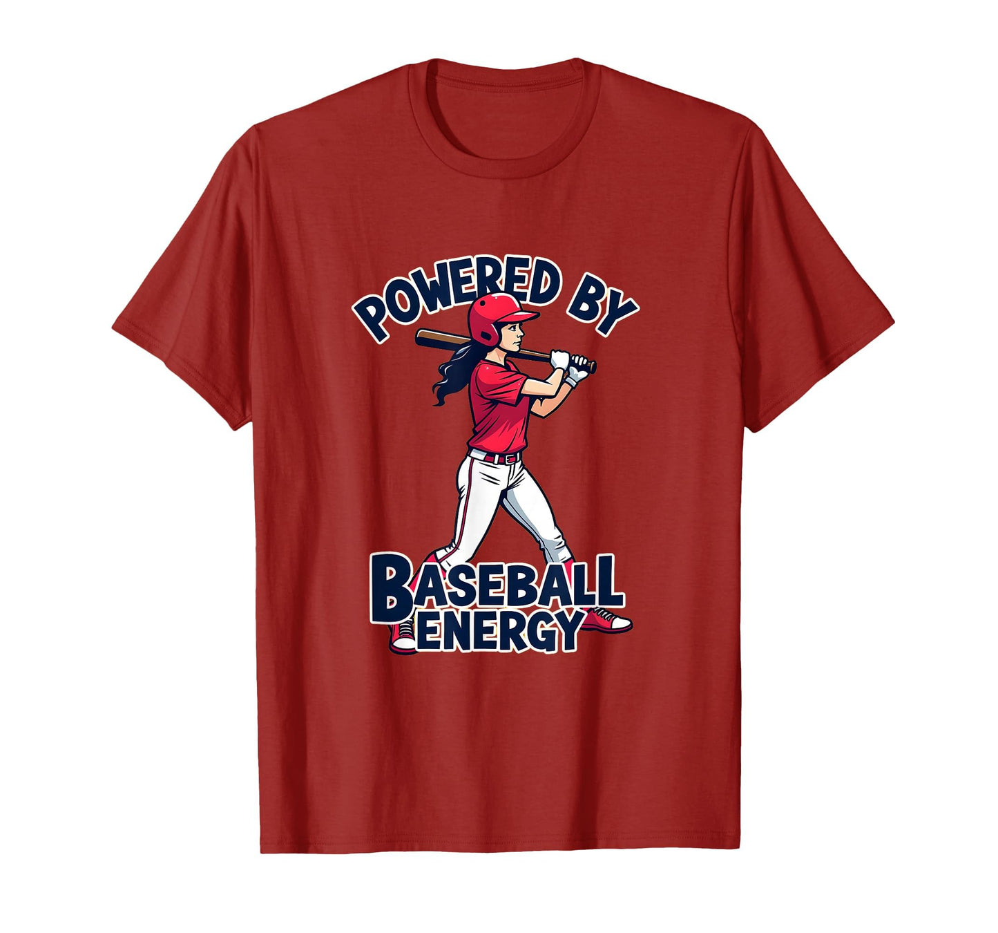 Powered Baseball Energy Womens T-Shirt - Minimalist Print Unisex - T-Shirt, Sweatshirt, Hoodie