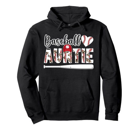 Baseball Auntie Leopard Baseball Aunt Hoodie - Streetwear Style Men Women - T-Shirt, Sweatshirt, Hoodie