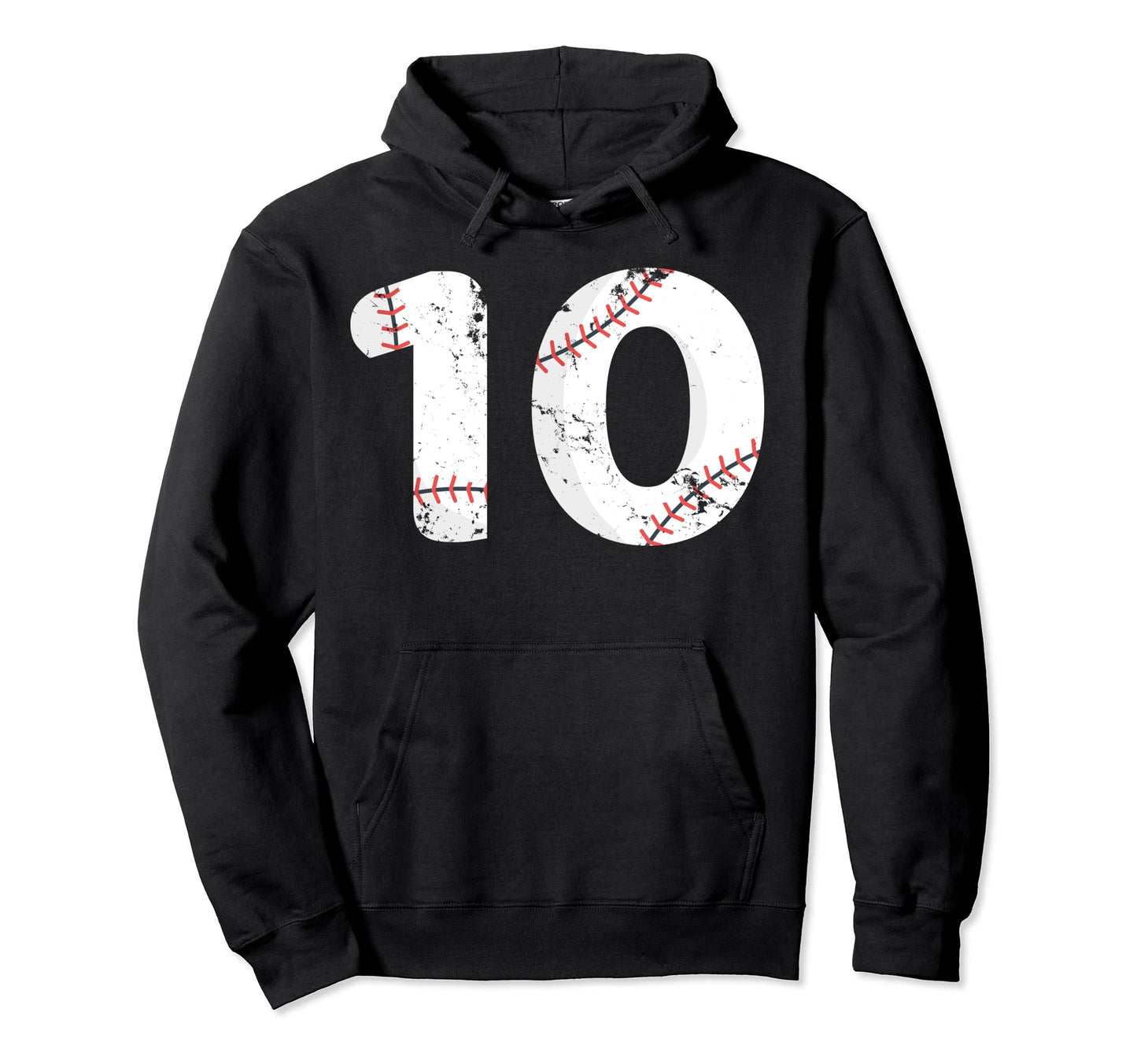 Number 10 Baseball Distressed Team Hoodie - Minimalist Print Men Women - T-Shirt, Sweatshirt, Hoodie