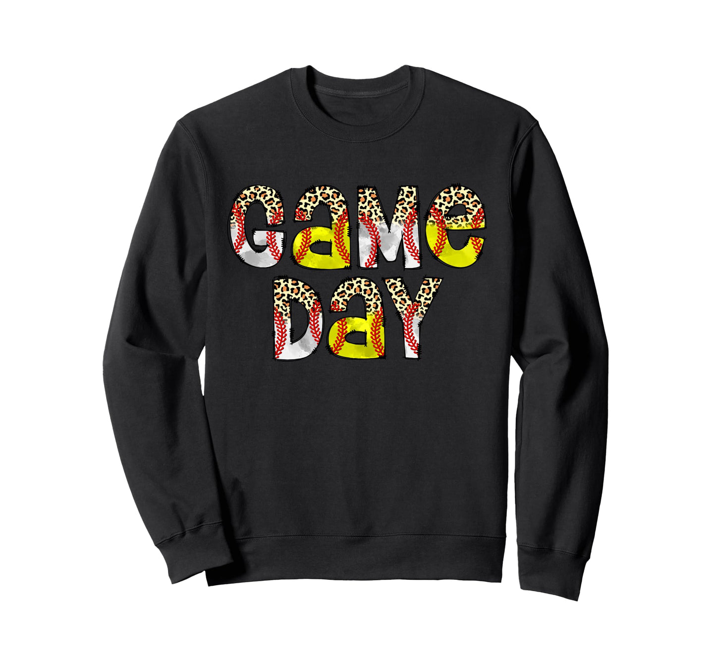 Game Day Leopard Baseball Softball Sweatshirt - Streetwear Style Men Women - T-Shirt, Sweatshirt, Hoodie