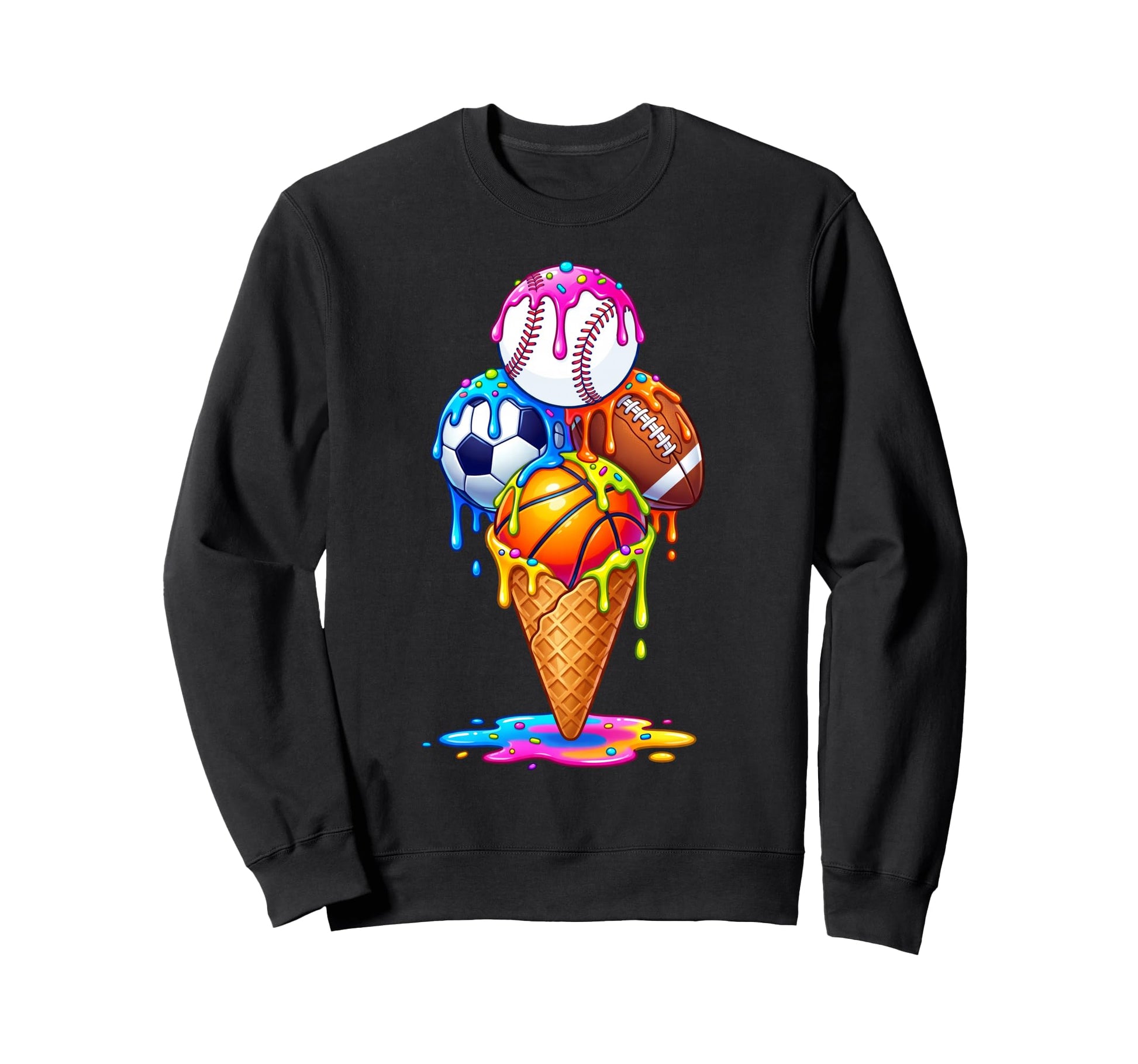 Summer Ice Cream Sport Drip Baseball Sweatshirt - Aesthetic Graphic Unisex - T-Shirt, Sweatshirt, Hoodie