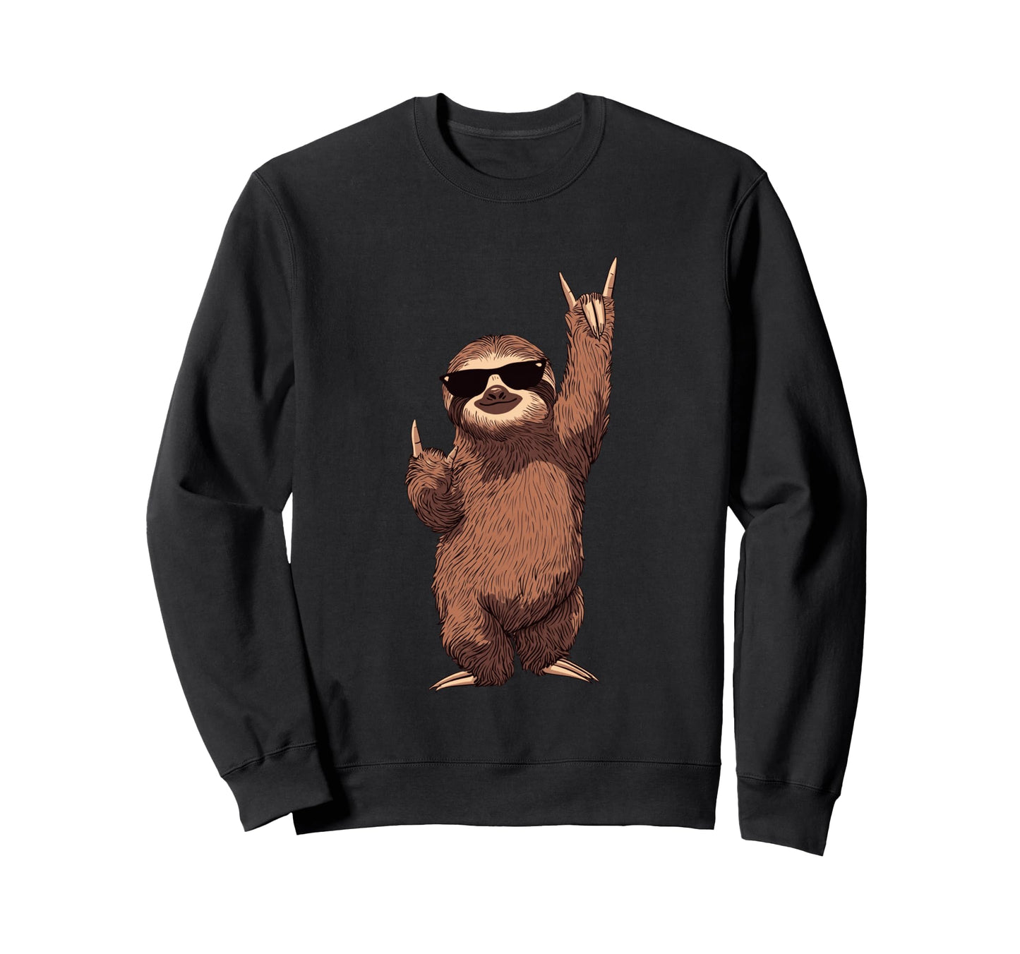 Sloth Rock Funny Animal Lover Sweatshirt - Unique Graphic for Adults - T-Shirt, Sweatshirt, Hoodie
