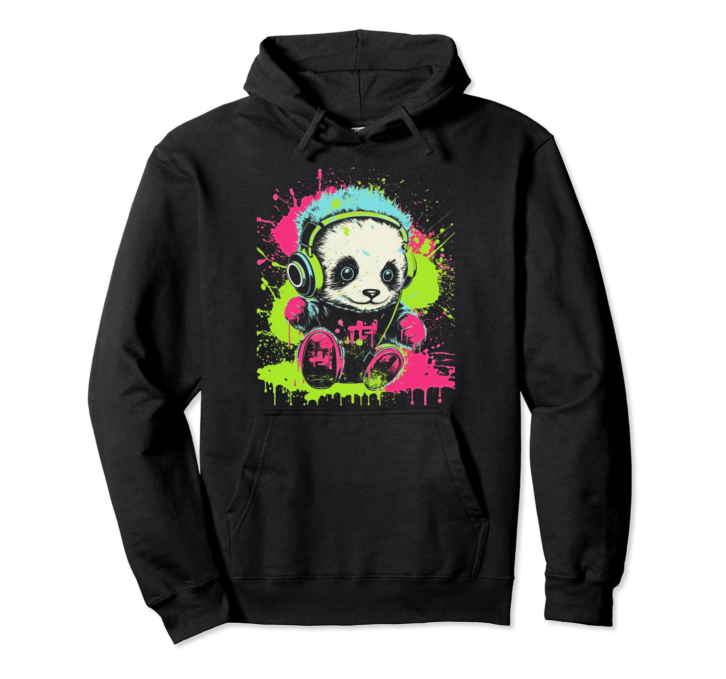 Kawaii Panda Dj Japanese Edm Y2K Hoodie - Fun Novelty Design Men Women - T-Shirt, Sweatshirt, Hoodie