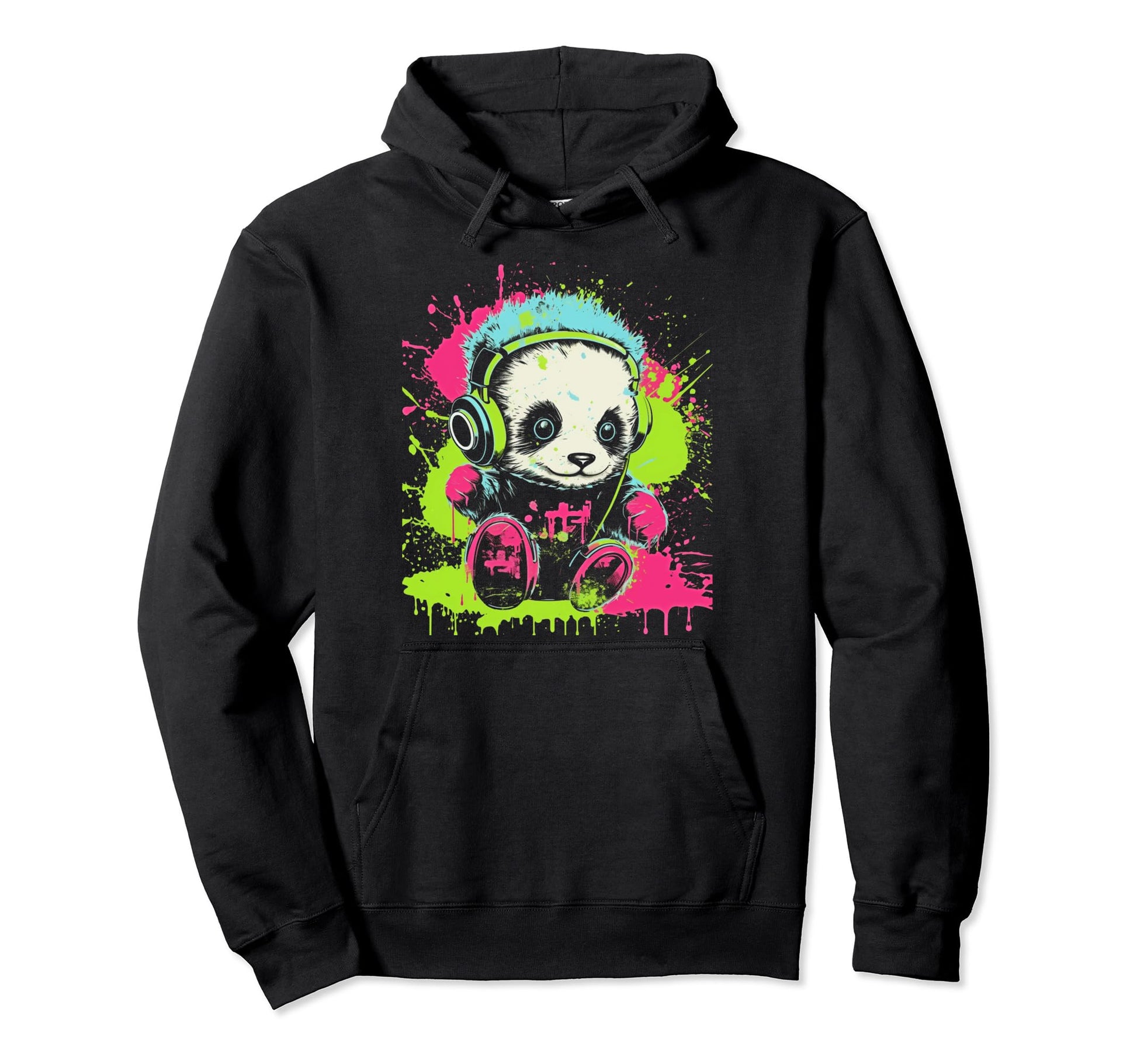Kawaii Panda Dj Japanese Edm Y2K Hoodie - Fun Novelty Design Men Women - T-Shirt, Sweatshirt, Hoodie