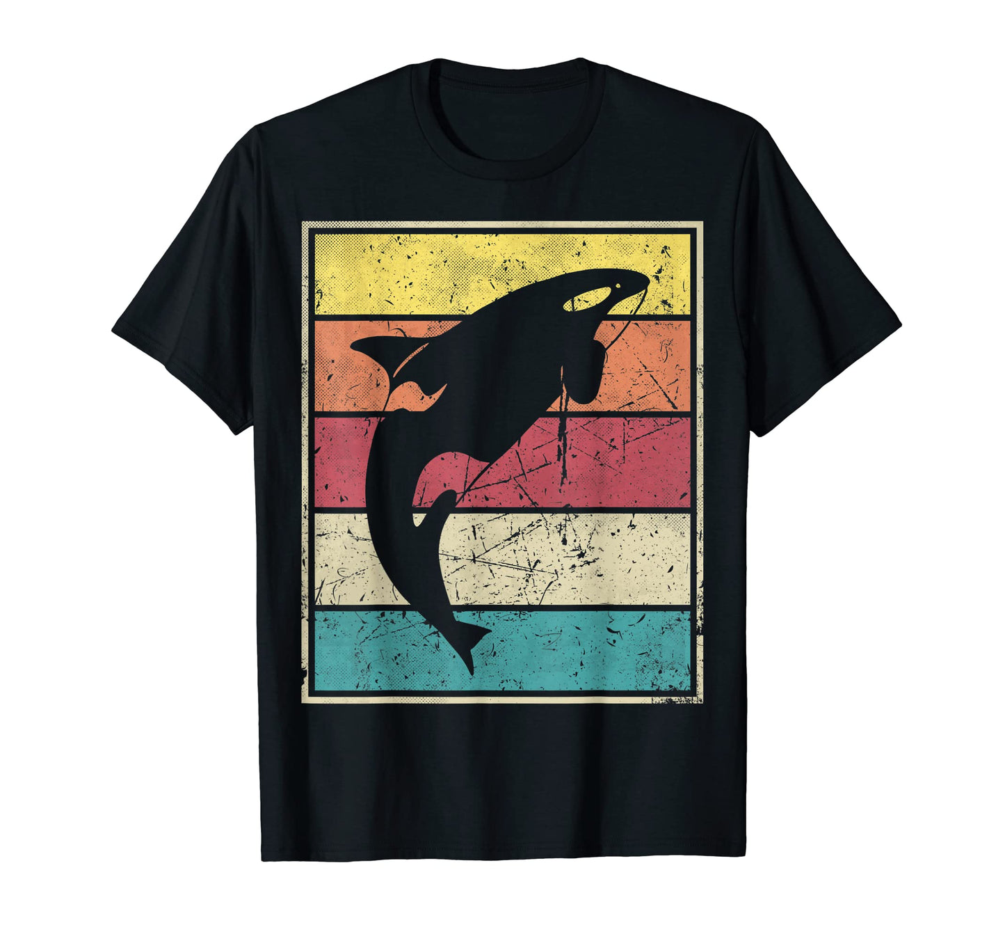 Orca Swimming Stripes T-Shirt - Aesthetic Graphic Unisex - T-Shirt, Sweatshirt, Hoodie