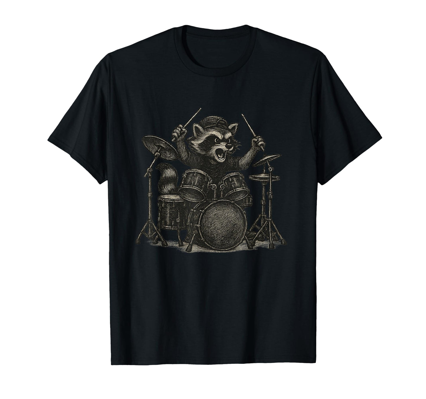 Raccoon Drummer Festival Rock Band T-Shirt - Streetwear Style Men Women - T-Shirt, Sweatshirt, Hoodie