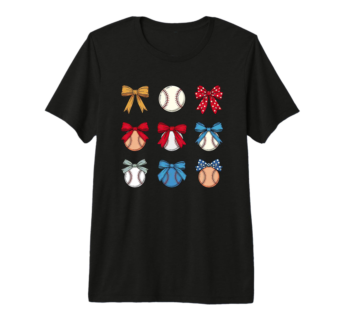 Baseball Bows Vibrant Patterned Sports T-Shirt - Streetwear Style Unisex - T-Shirt, Sweatshirt, Hoodie