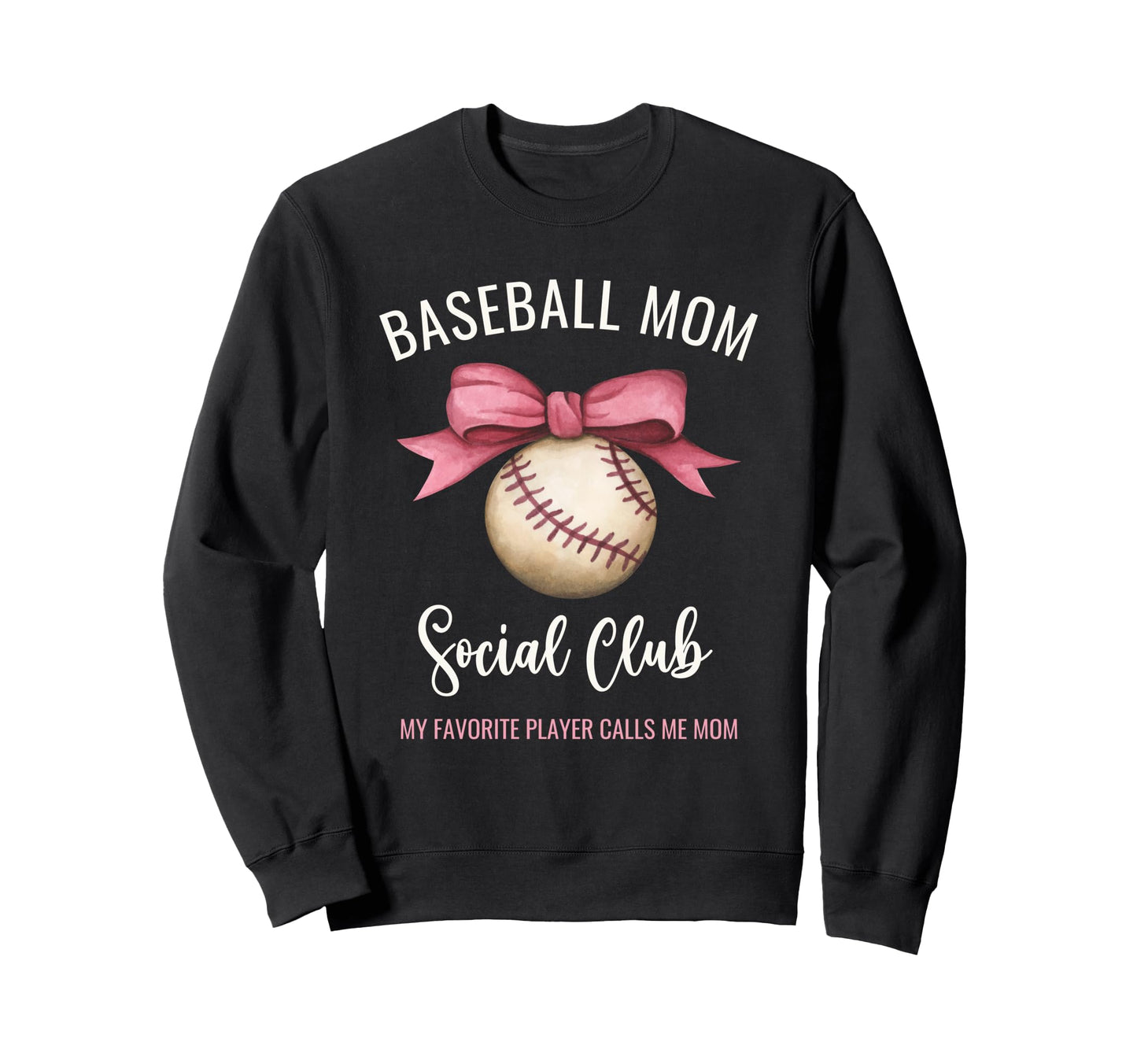 Baseball Mom Social Club Game Day Sweatshirt - Novelty Apparel for Adults - T-Shirt, Sweatshirt, Hoodie