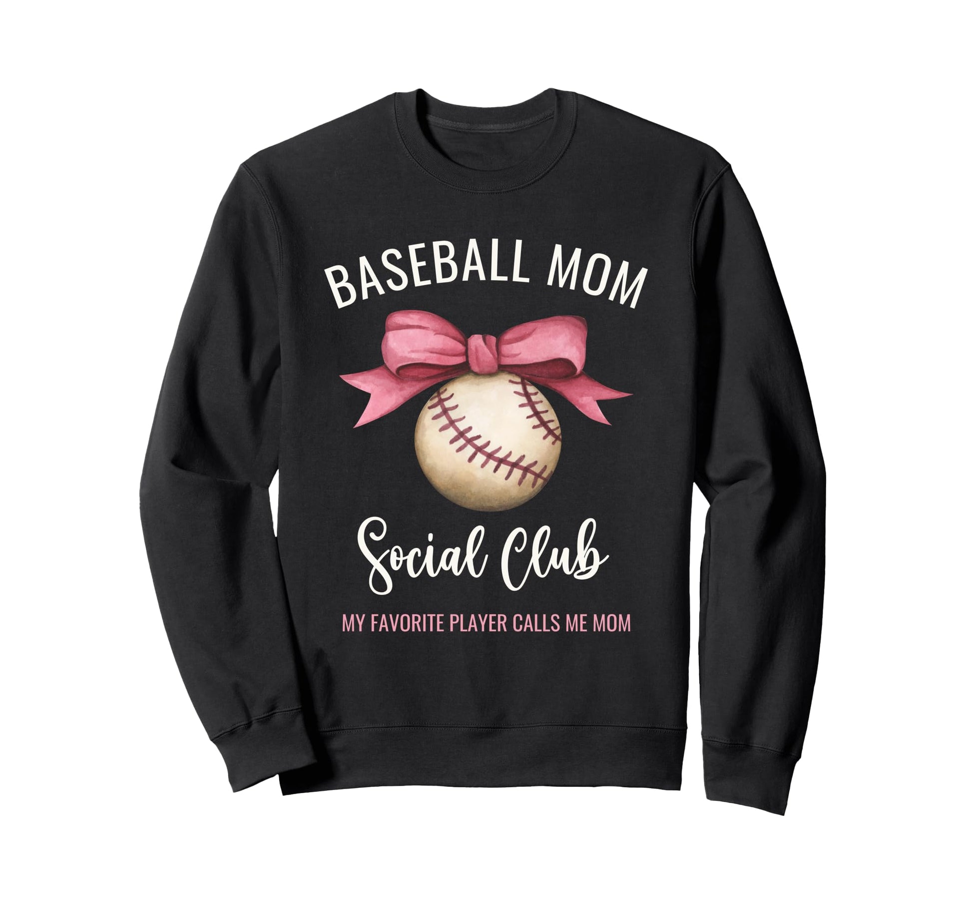 Baseball Mom Social Club Game Day Sweatshirt - Novelty Apparel for Adults - T-Shirt, Sweatshirt, Hoodie