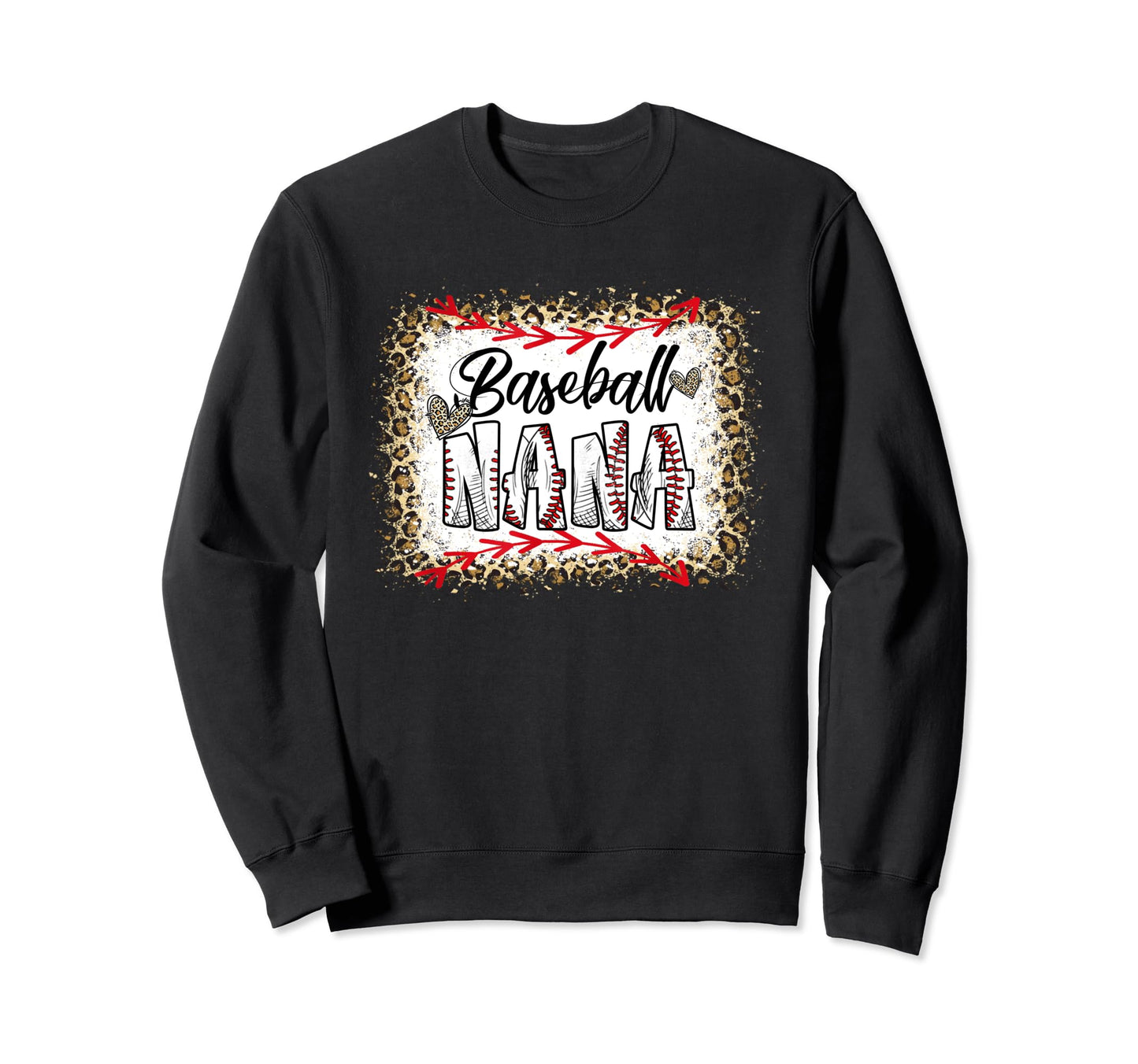 Funny Baseball Nana Leopard Baseball Sweatshirt - Streetwear Style Unisex - T-Shirt, Sweatshirt, Hoodie