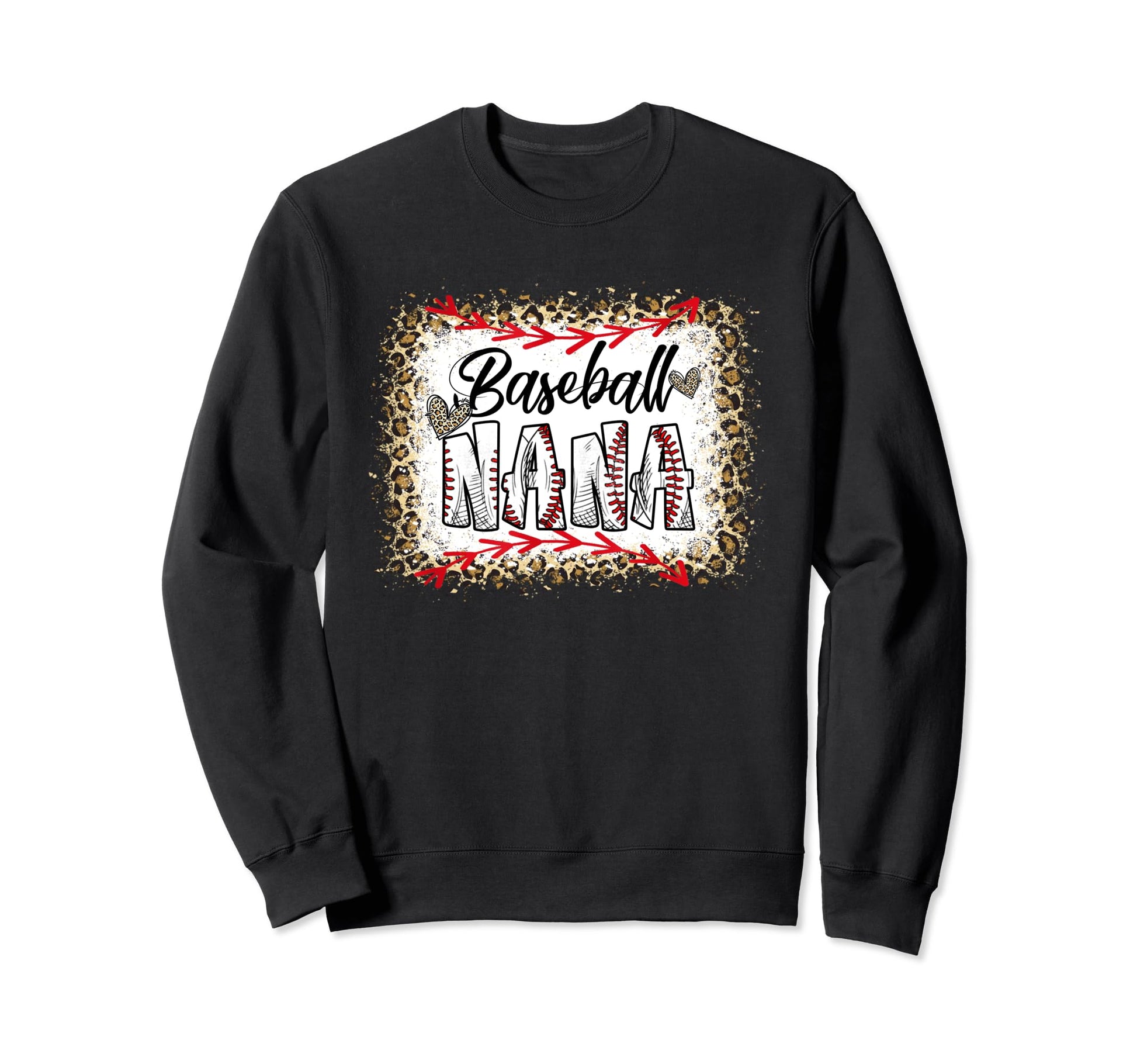 Funny Baseball Nana Leopard Baseball Sweatshirt - Streetwear Style Unisex - T-Shirt, Sweatshirt, Hoodie
