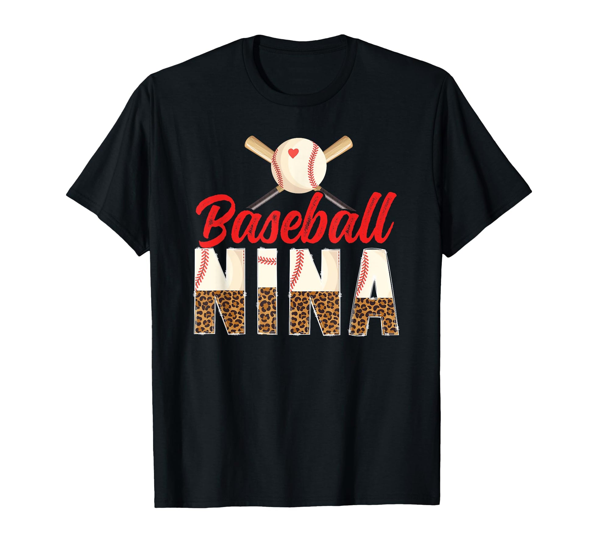 Baseball Nina Leopard Nina Baseball T-Shirt - Novelty Apparel for Adults - T-Shirt, Sweatshirt, Hoodie