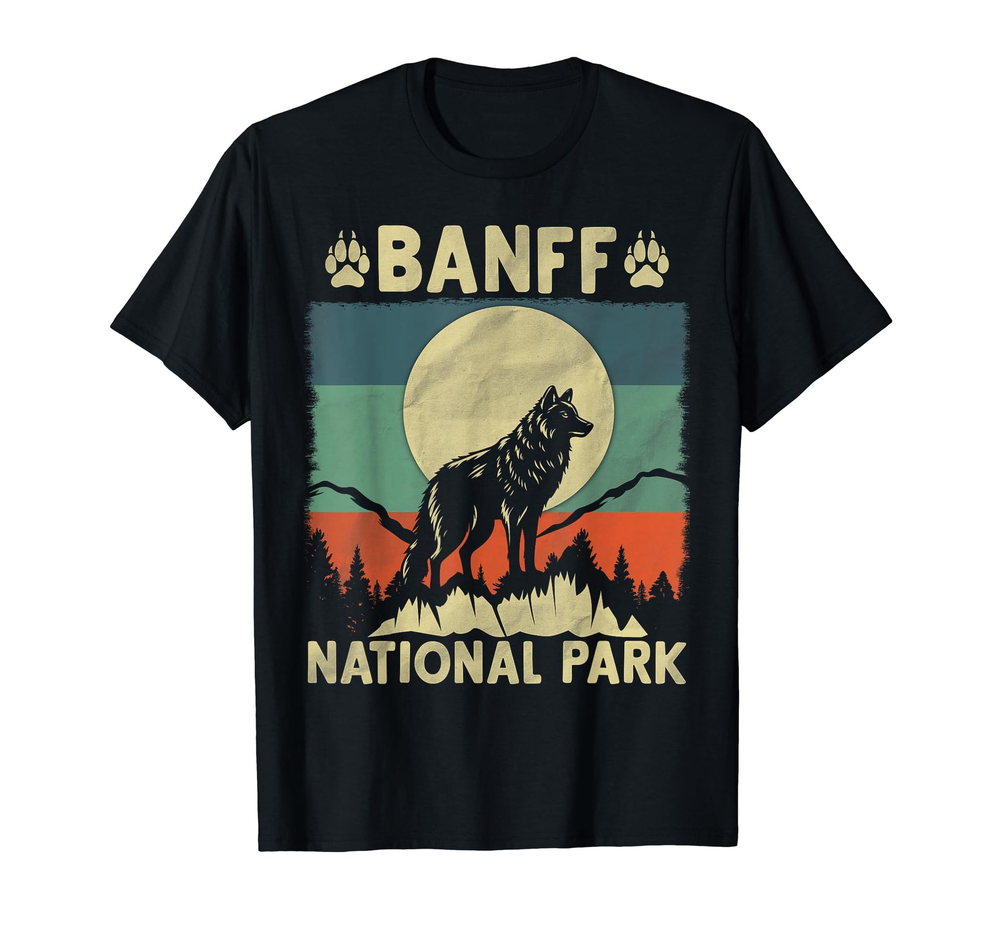 Wolf Banff National Park T-Shirt - Minimalist Print Men Women - T-Shirt, Sweatshirt, Hoodie
