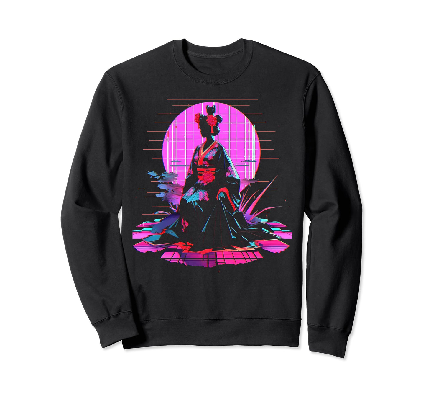 Vaporwave Geisha 80S Synthwave 24 Sweatshirt - Aesthetic Graphic Unisex - T-Shirt, Sweatshirt, Hoodie