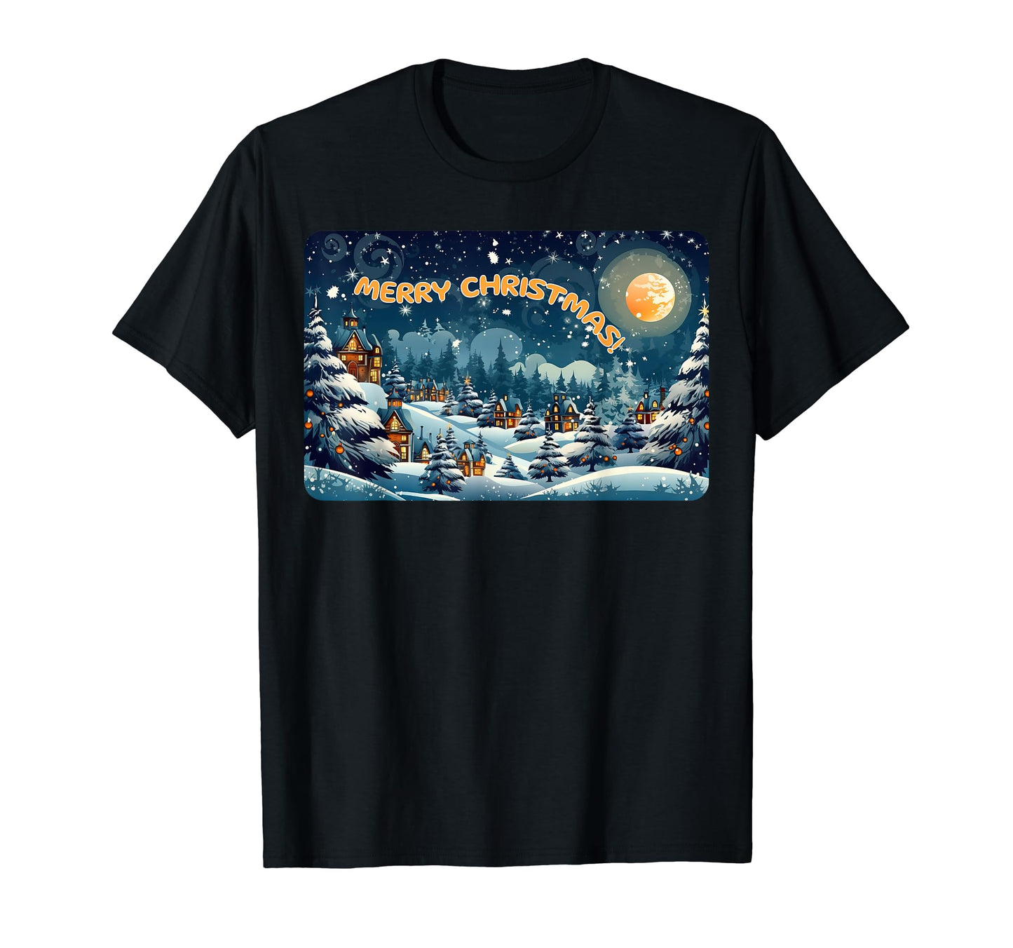 Merry Holiday Postcard T-Shirt - Graphic Print Unisex - T-Shirt, Sweatshirt, Hoodie