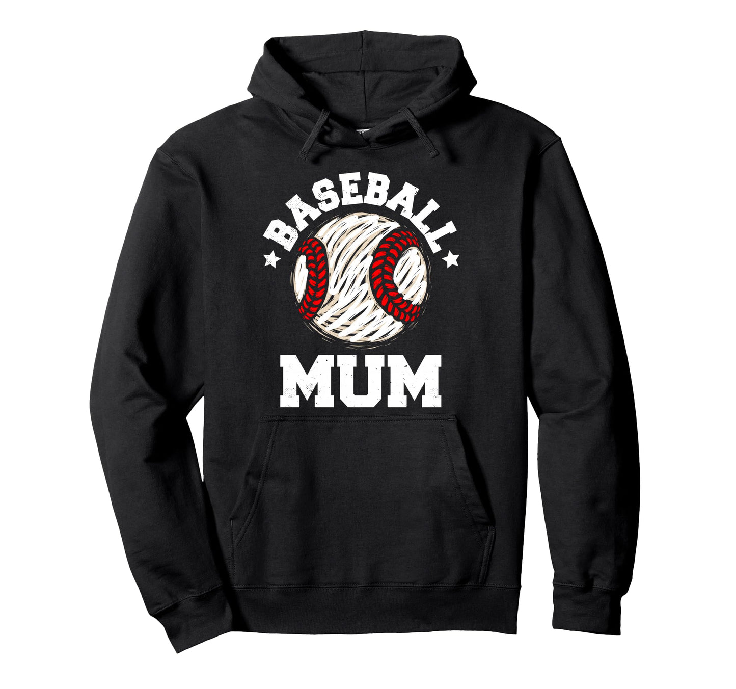 Baseball Mum Distressed Funny Baseball Hoodie - Streetwear Style Men Women - T-Shirt, Sweatshirt, Hoodie