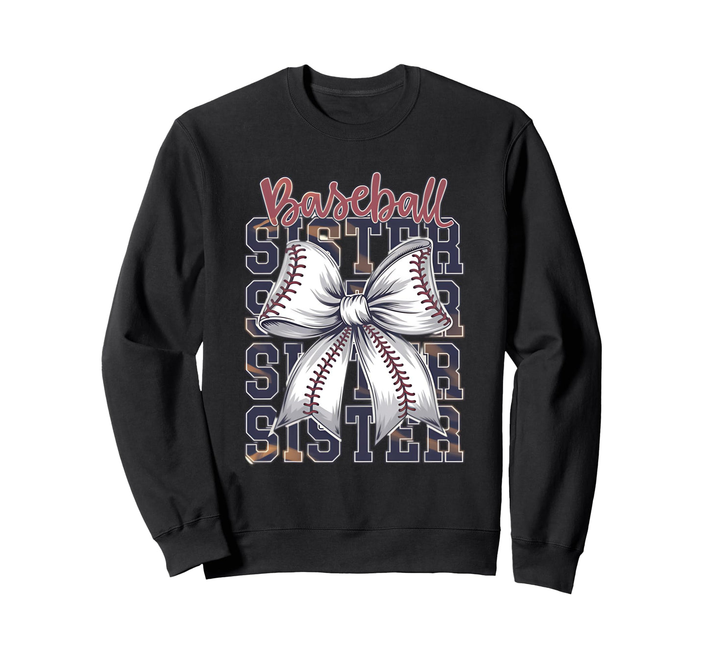 Baseball Sister Coquette Bow Sweatshirt - Custom Art Print Unisex - T-Shirt, Sweatshirt, Hoodie