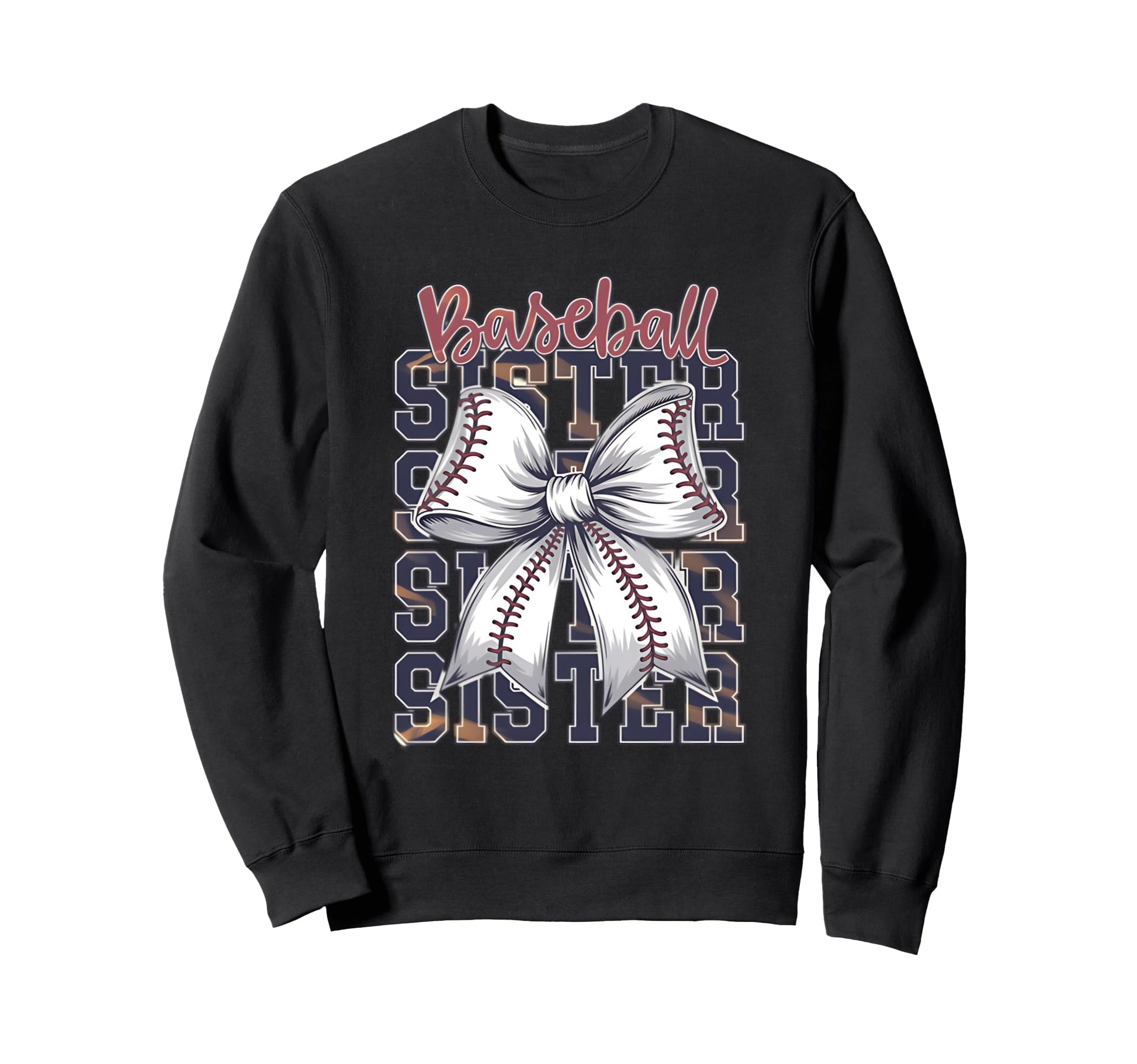 Baseball Sister Coquette Bow Sweatshirt - Custom Art Print Unisex - T-Shirt, Sweatshirt, Hoodie
