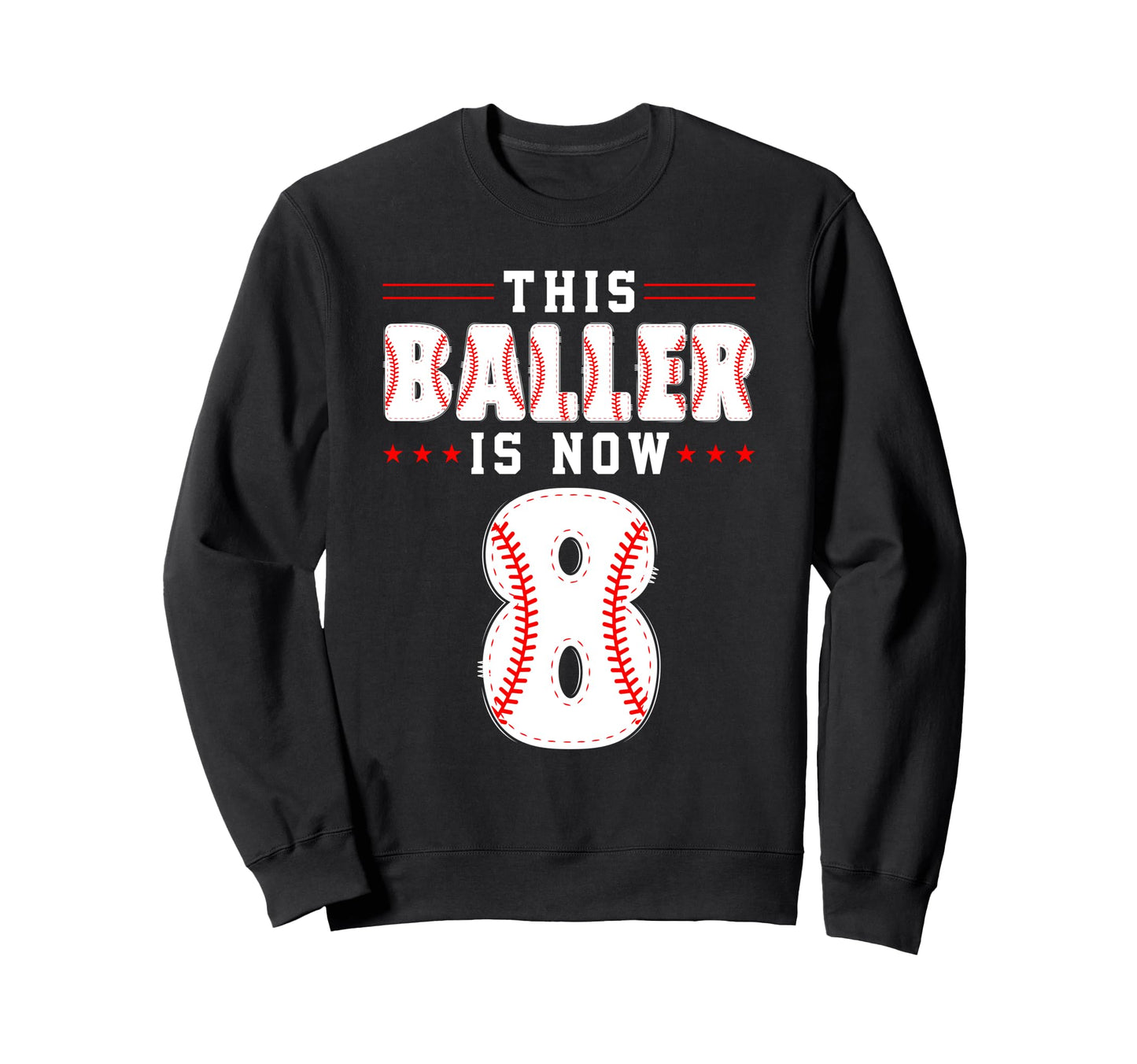 8Th Birthday Baseball Lover This Sweatshirt - Custom Art Print for Adults - T-Shirt, Sweatshirt, Hoodie