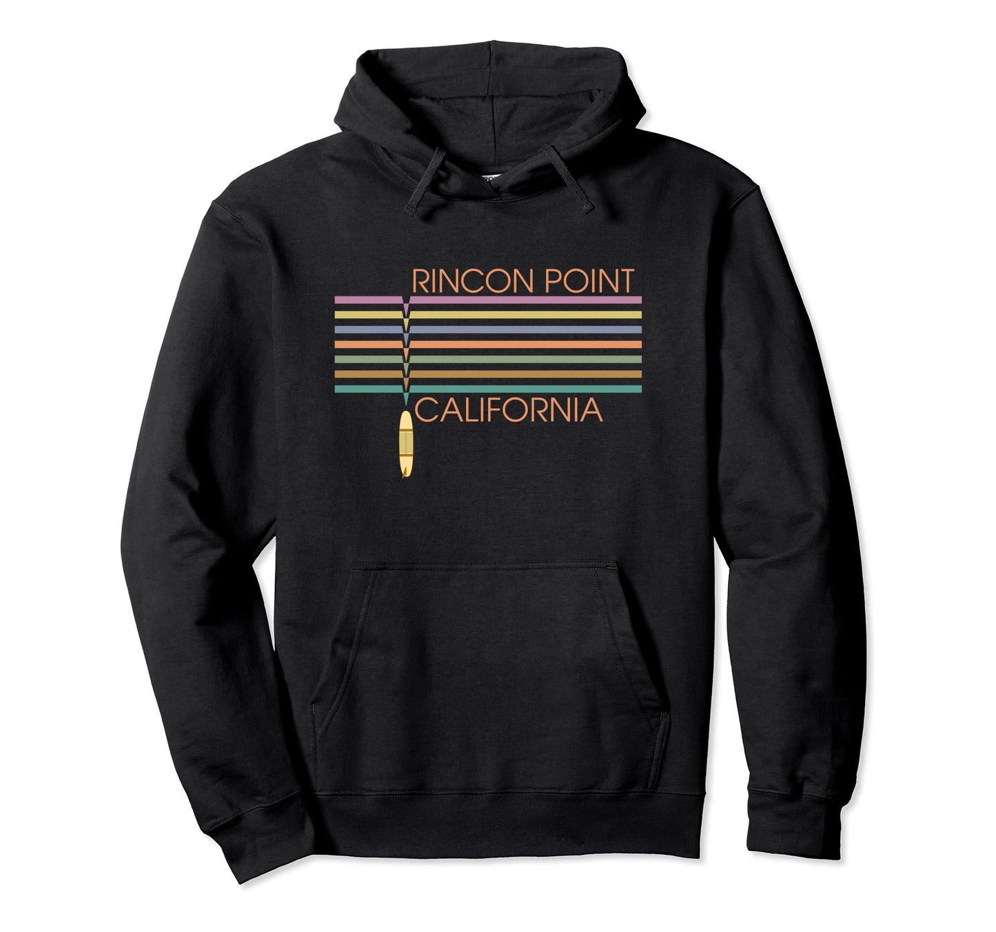 Rincon Point California Surfing Vibe Hoodie - Fun Novelty Design Men Women - T-Shirt, Sweatshirt, Hoodie