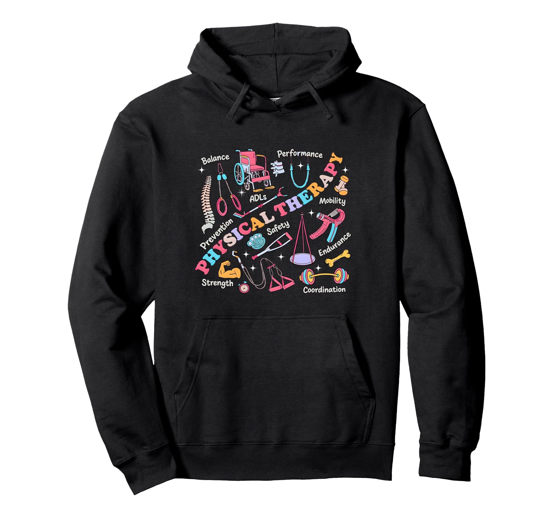Physical Therapy Pt Therapist Pta Groovy Hoodie - Trendy Graphic for Adults - T-Shirt, Sweatshirt, Hoodie