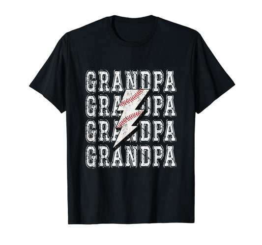 Baseball Grandpa Lightning Bolt T-Shirt - Casual Everyday Wear Unisex - T-Shirt, Sweatshirt, Hoodie