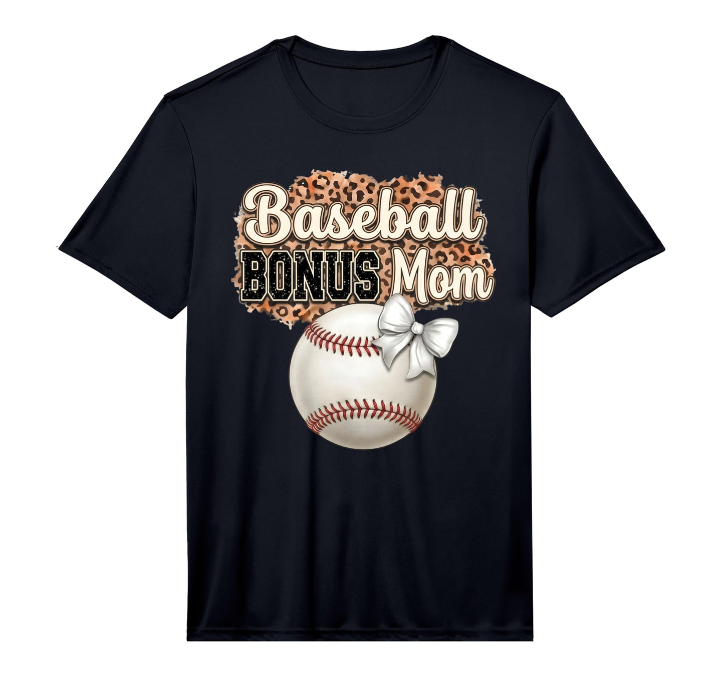 Mens Leopard Bonus Mom Baseball T-Shirt - Trendy Graphic for Adults - T-Shirt, Sweatshirt, Hoodie