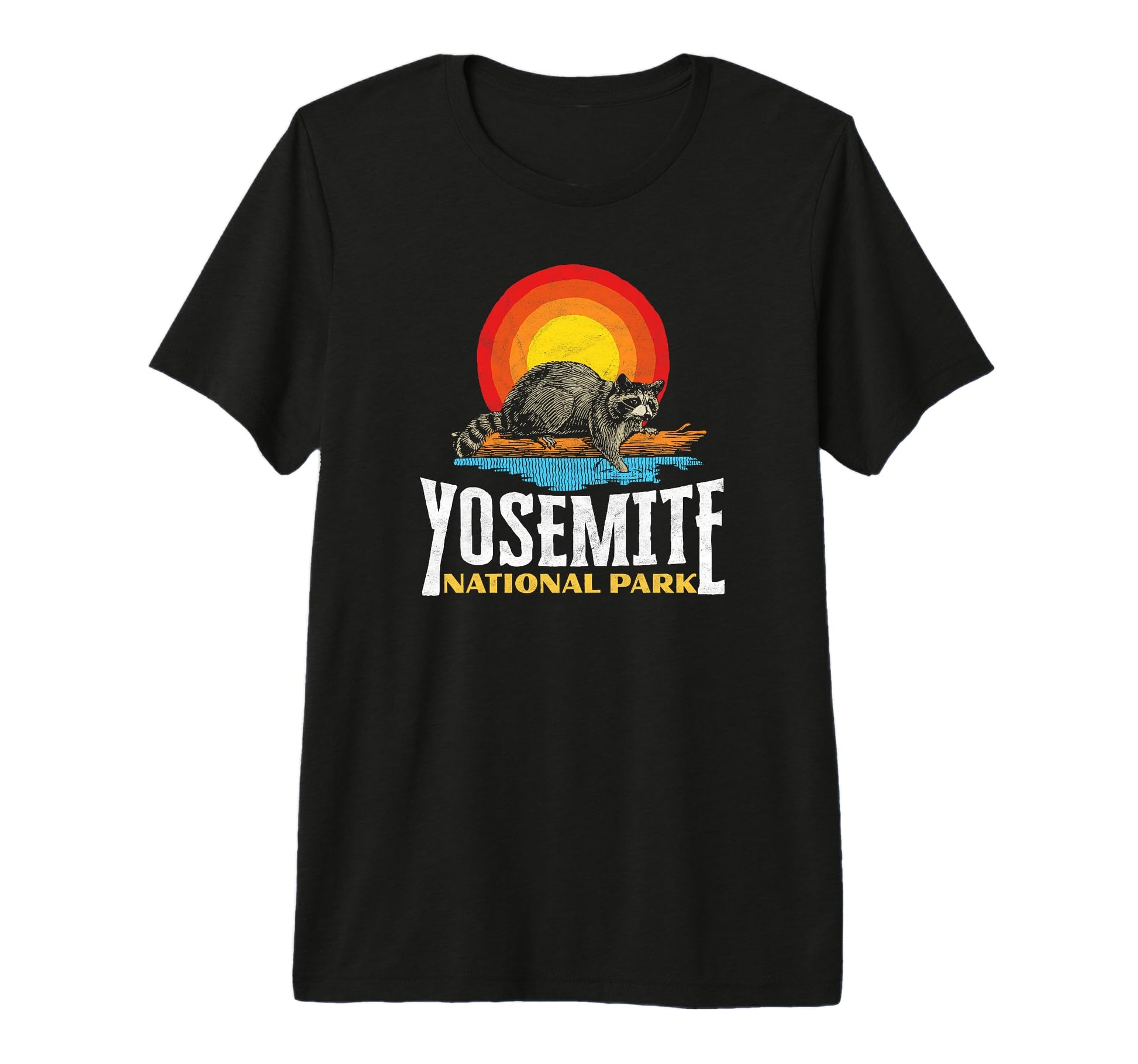 Yosemite National Park Raccoon Sun Tri T-Shirt - Streetwear Style Unisex - T-Shirt, Sweatshirt, Hoodie