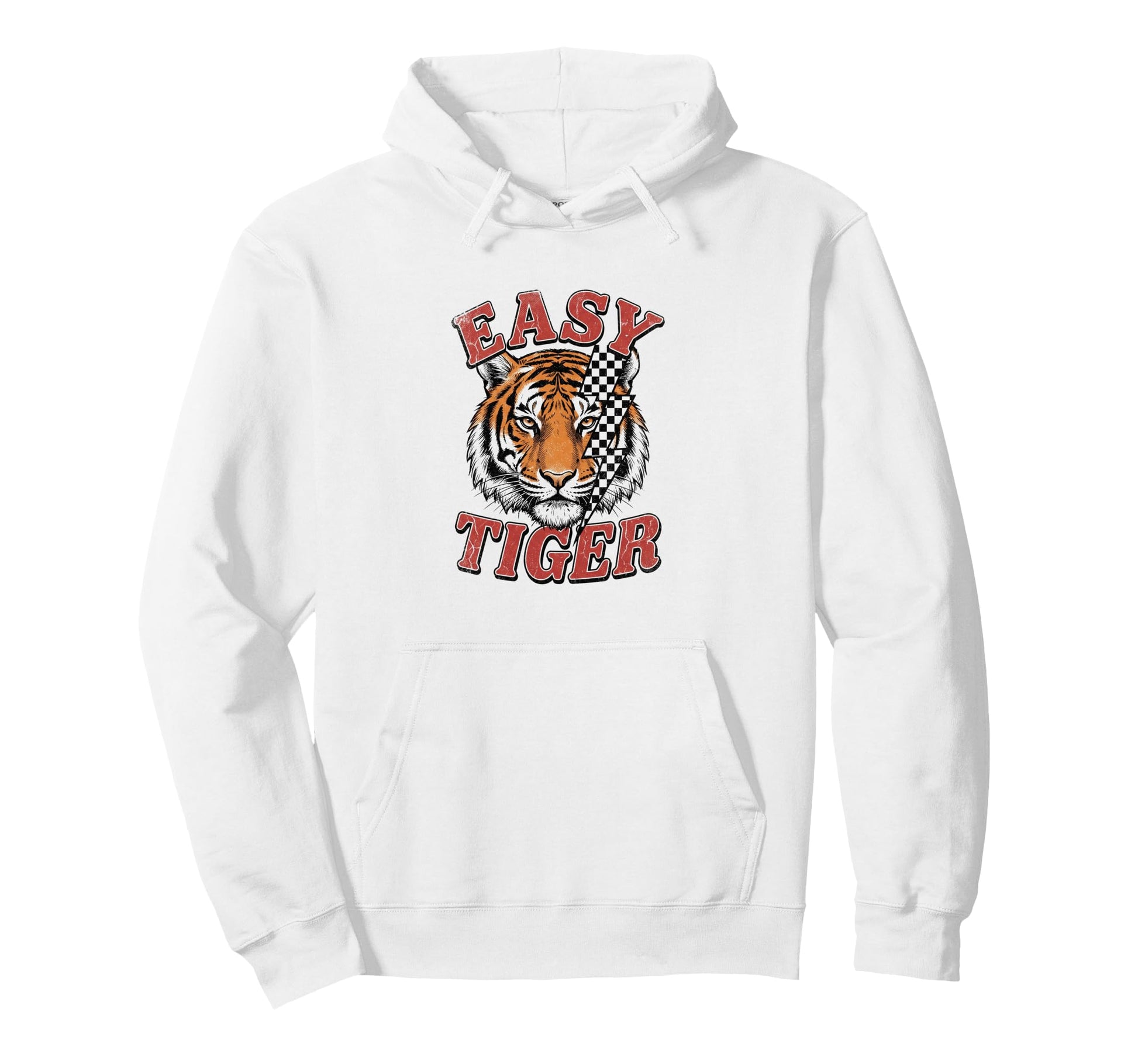 Easy Tiger Checkered Lightning Bolt Hoodie - Custom Art Print for Adults - T-Shirt, Sweatshirt, Hoodie