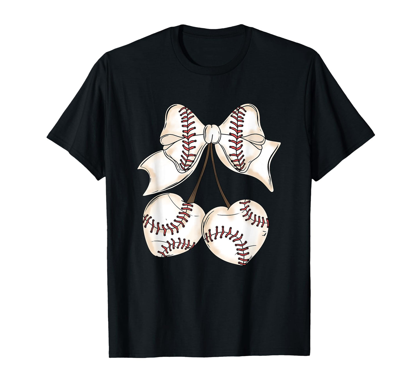 Baseball Hearts Bow Sports Lover T-Shirt - Casual Everyday Wear Men Women - T-Shirt, Sweatshirt, Hoodie