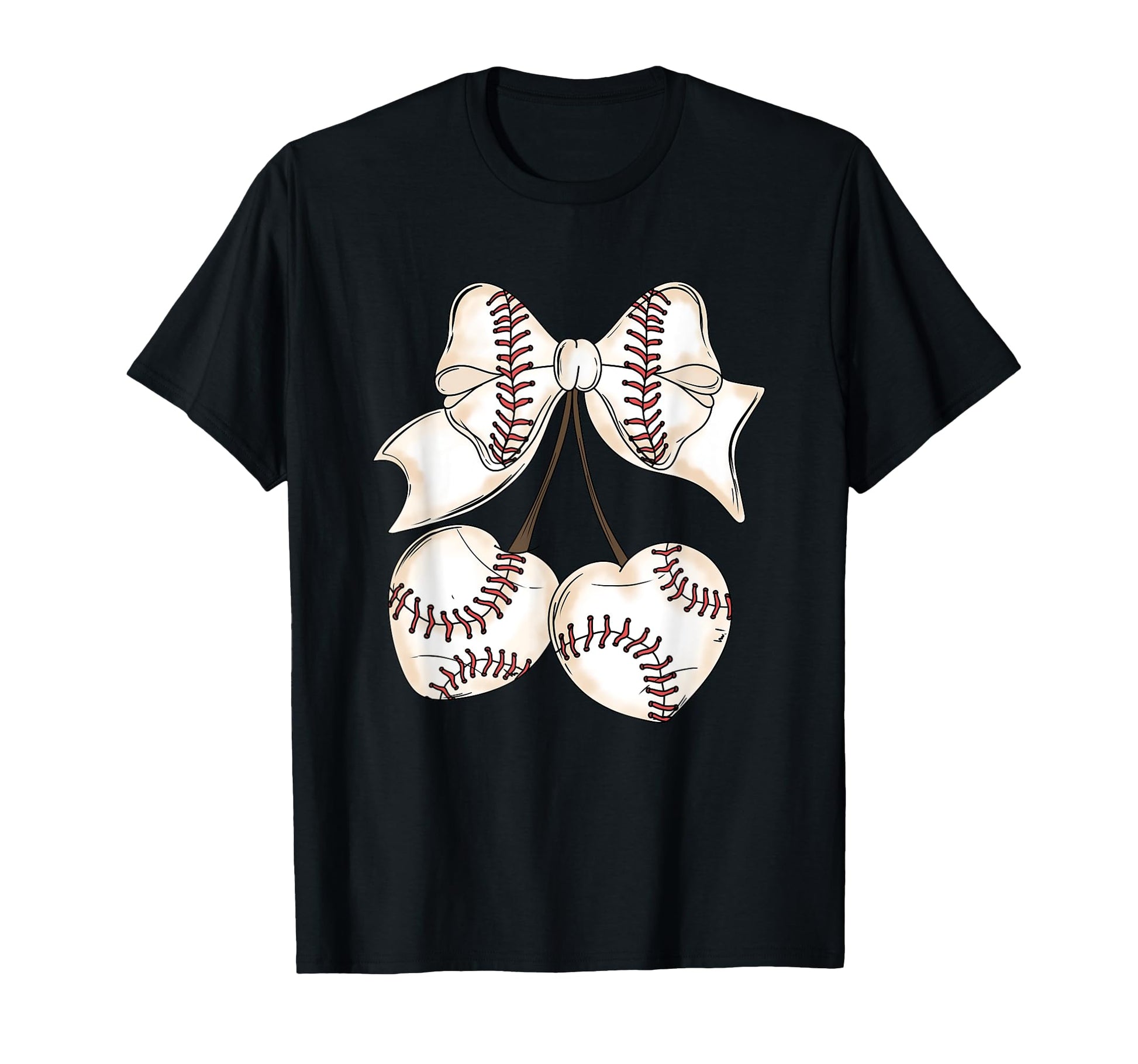 Baseball Hearts Bow Sports Lover T-Shirt - Casual Everyday Wear Men Women - T-Shirt, Sweatshirt, Hoodie