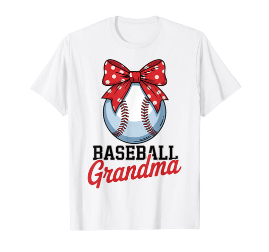 Baseball Grandma Bow Happy Mothers T-Shirt - Casual Everyday Wear Unisex - T-Shirt, Sweatshirt, Hoodie