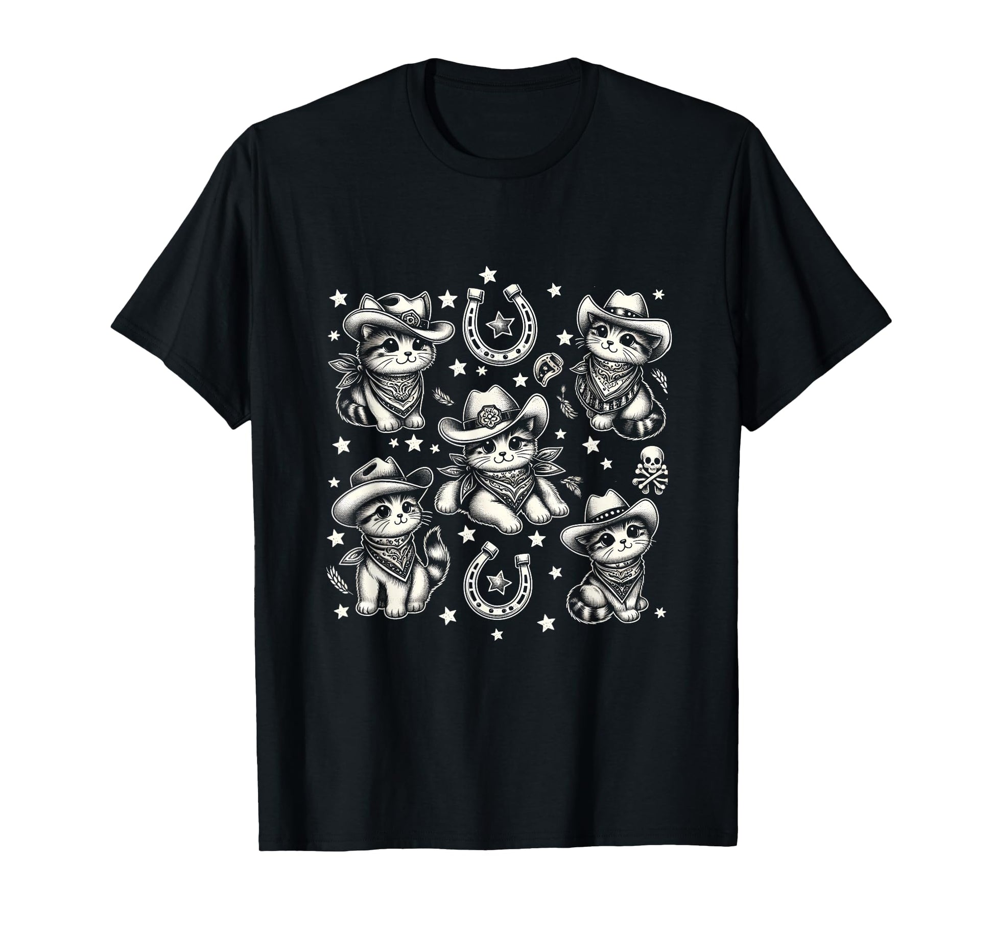 Cowboy Cats And Kittens Western T-Shirt - Casual Everyday Wear Unisex - T-Shirt, Sweatshirt, Hoodie