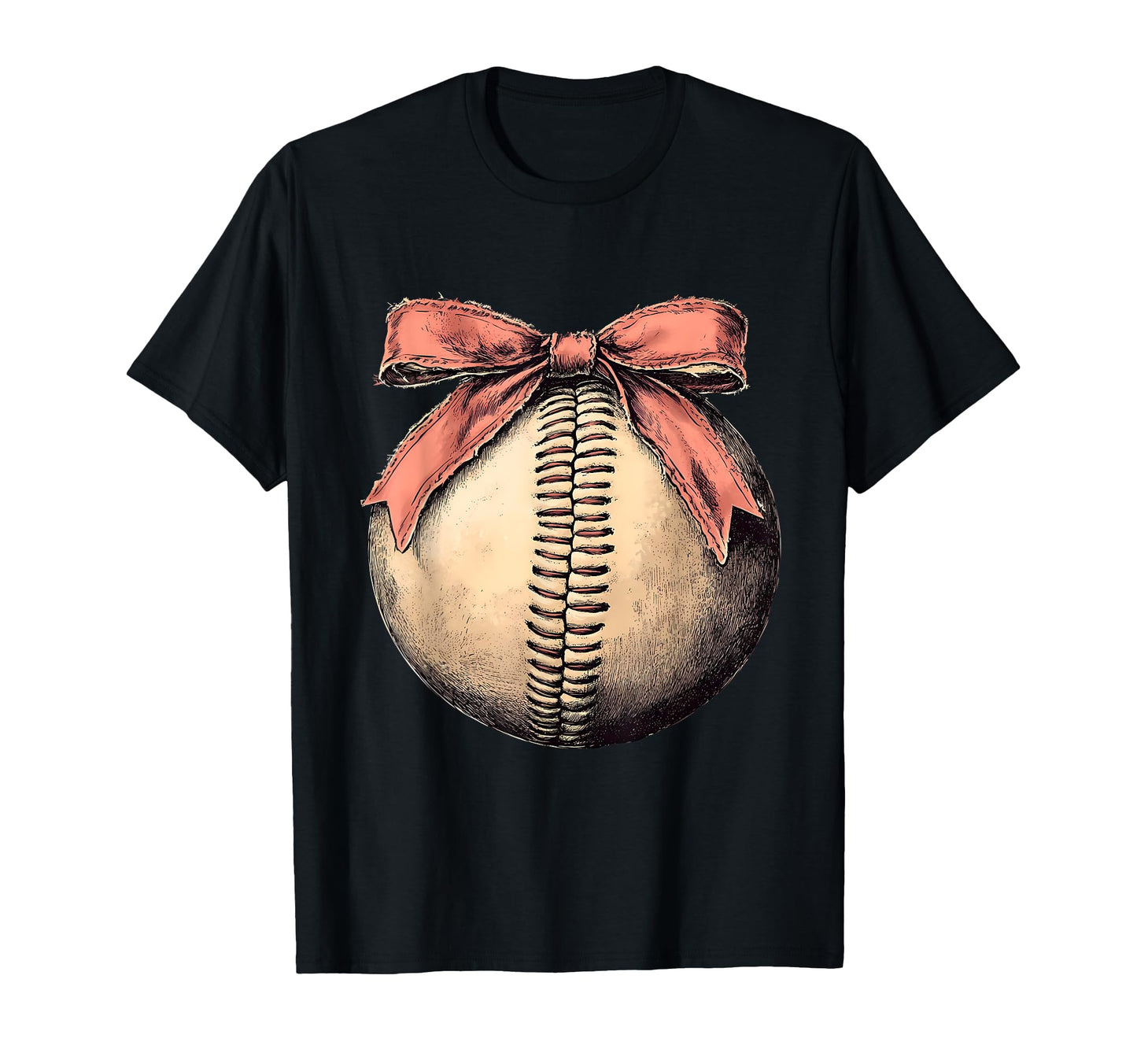 Baseball Coquette Bow Baseball Player T-Shirt - Minimalist Print for Adults - T-Shirt, Sweatshirt, Hoodie