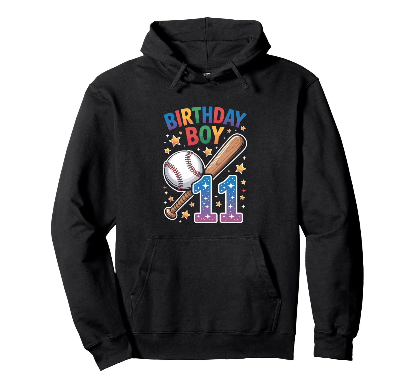 Birthday 11Th Birthday Baseball Hoodie - Graphic Print Men Women - T-Shirt, Sweatshirt, Hoodie