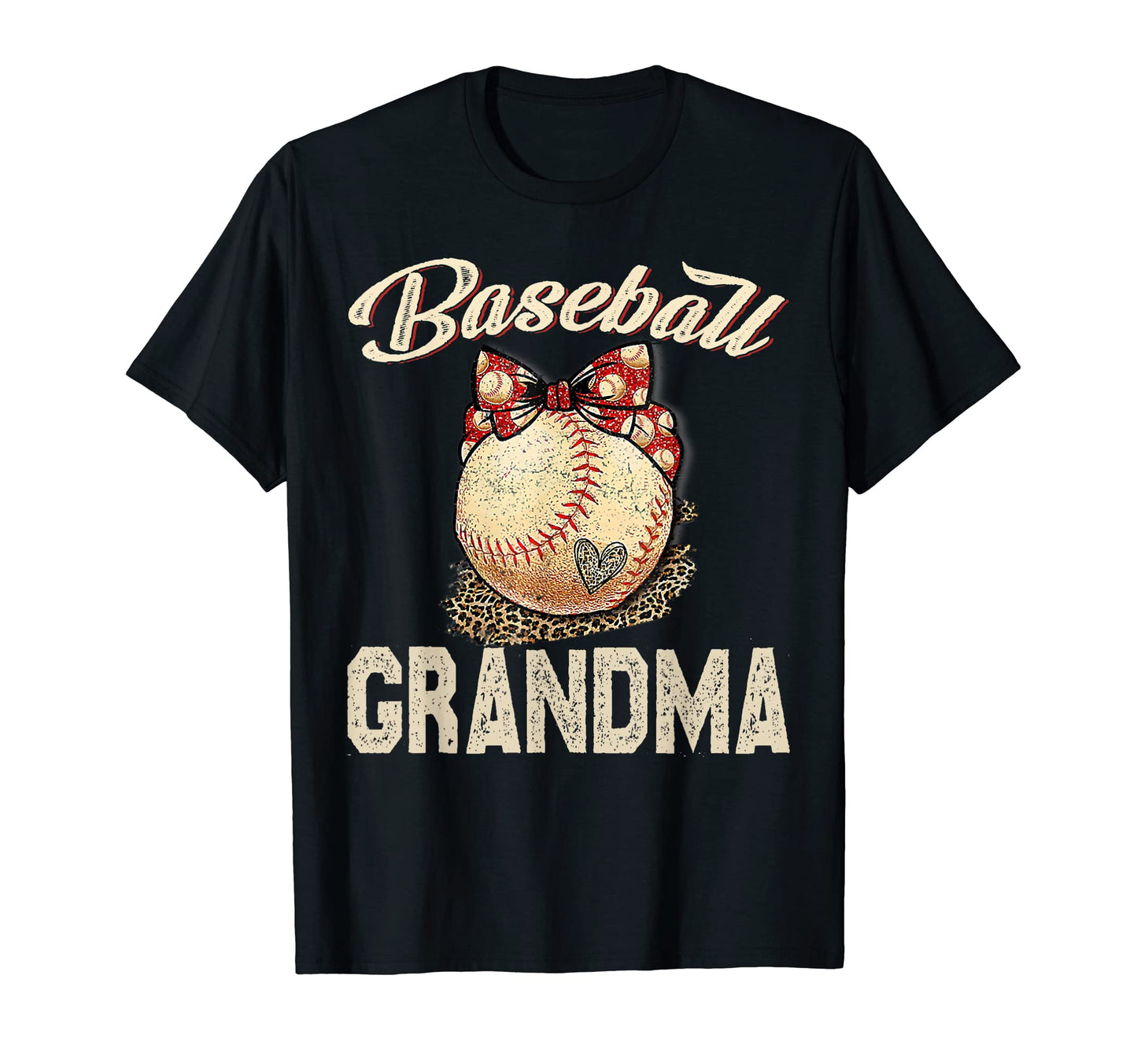 Softball Baseball Grandma Leopard T-Shirt - Novelty Apparel for Adults - T-Shirt, Sweatshirt, Hoodie