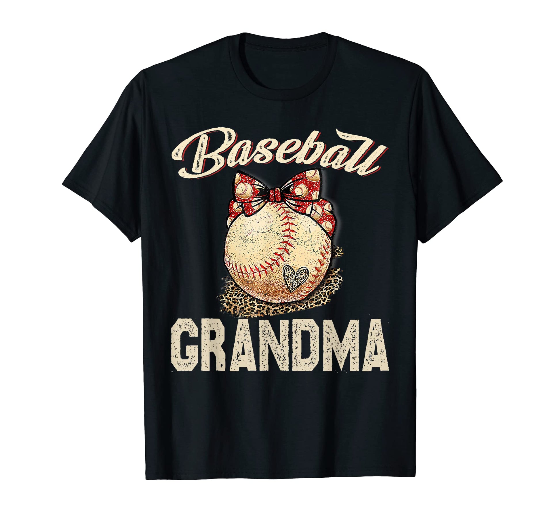 Softball Baseball Grandma Leopard T-Shirt - Novelty Apparel for Adults - T-Shirt, Sweatshirt, Hoodie