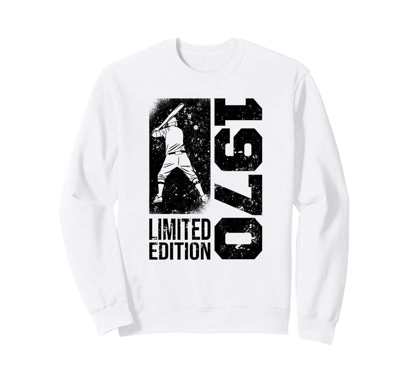 Baseball Player Born 1970 Birthday Sweatshirt - Novelty Apparel for Adults - T-Shirt, Sweatshirt, Hoodie