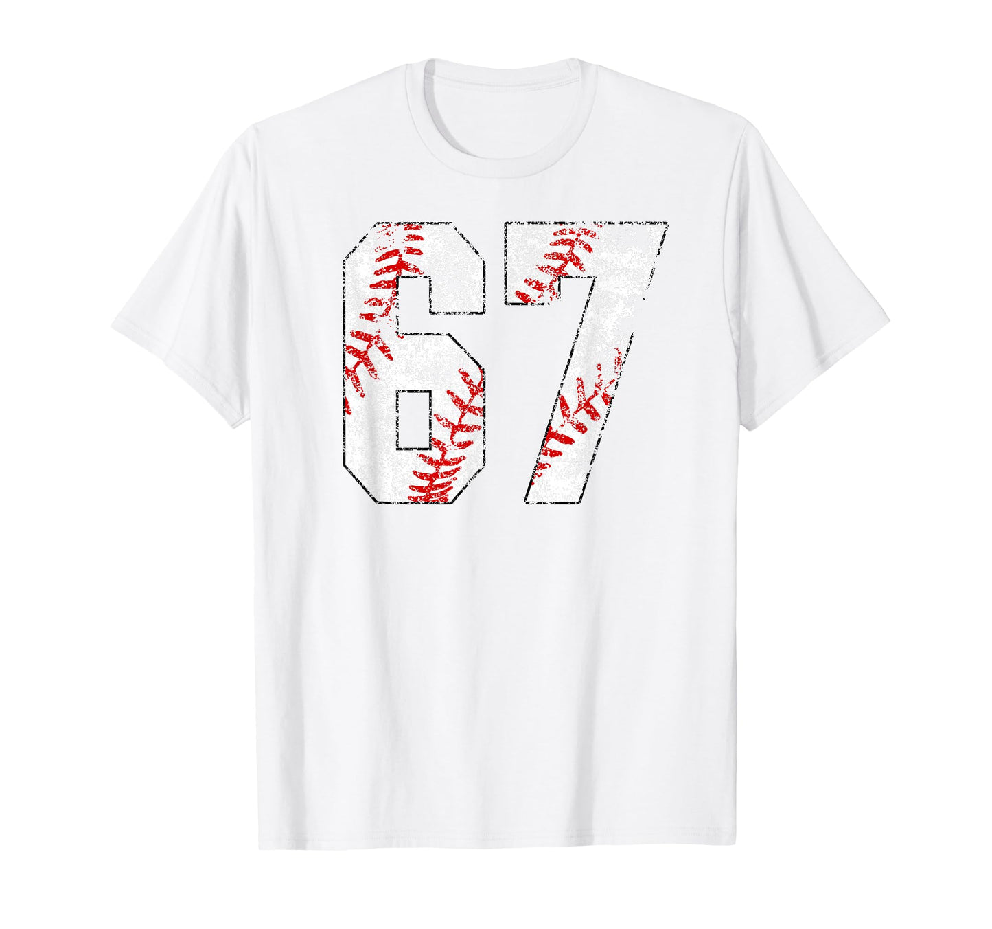 Distressed Baseball Number 67 Jersey Player T-Shirt - Graphic Print Unisex - T-Shirt, Sweatshirt, Hoodie