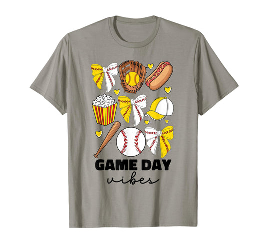 Baseball And Softball Mom Game Day T-Shirt - Unique Graphic for Adults - T-Shirt, Sweatshirt, Hoodie