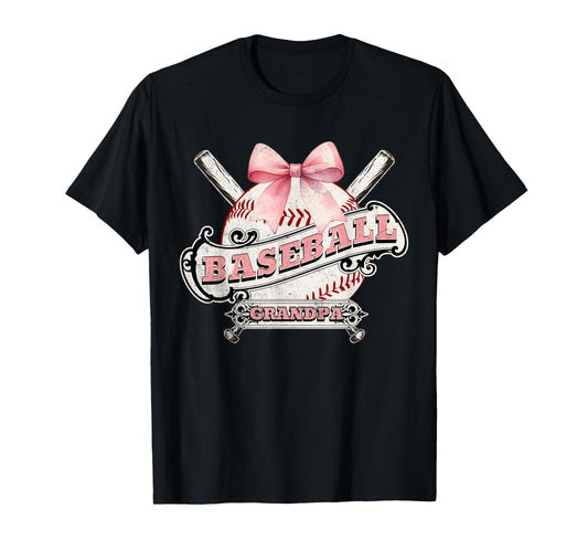 Baseball Grandpa Coquette Bow Sport T-Shirt - Fun Novelty Design Men Women - T-Shirt, Sweatshirt, Hoodie