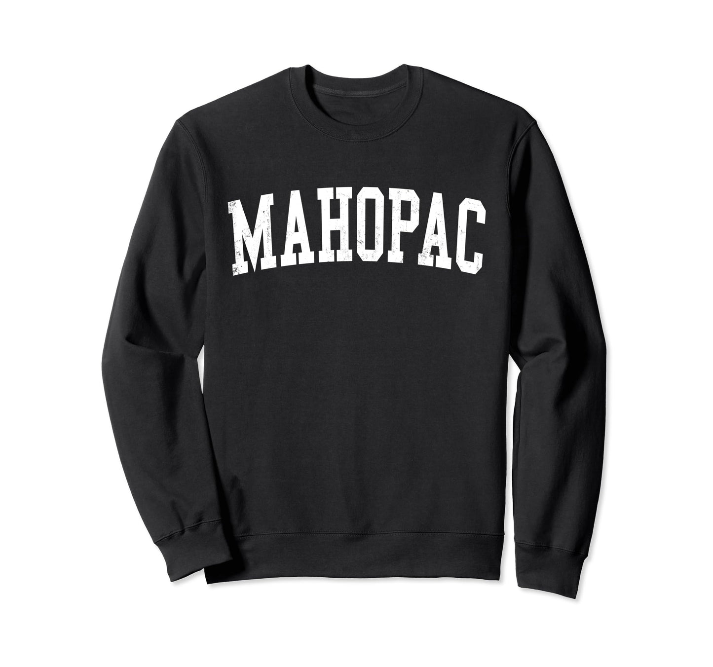 Mahopac Ny Distressed White Varsity Sweatshirt - Trendy Graphic Men Women - T-Shirt, Sweatshirt, Hoodie